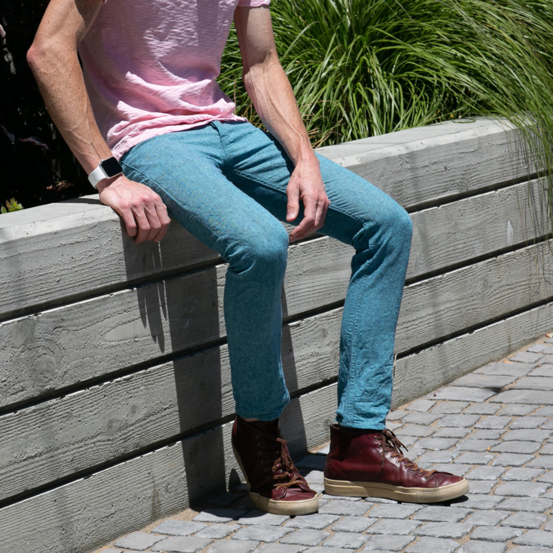 gustin #14 linen chambray 5 pocket - crystal ocean