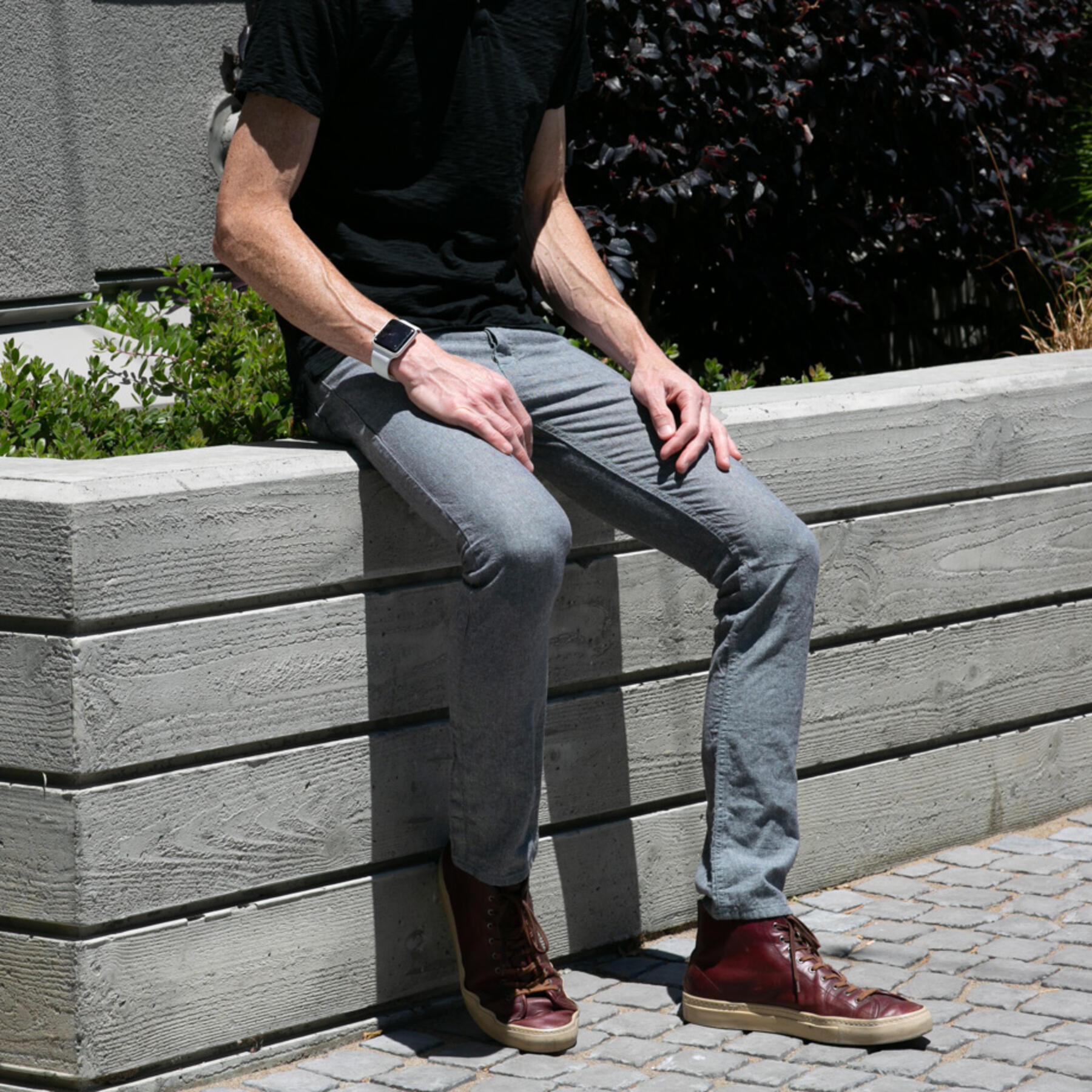 gustin #15 linen chambray 5 pocket - steel