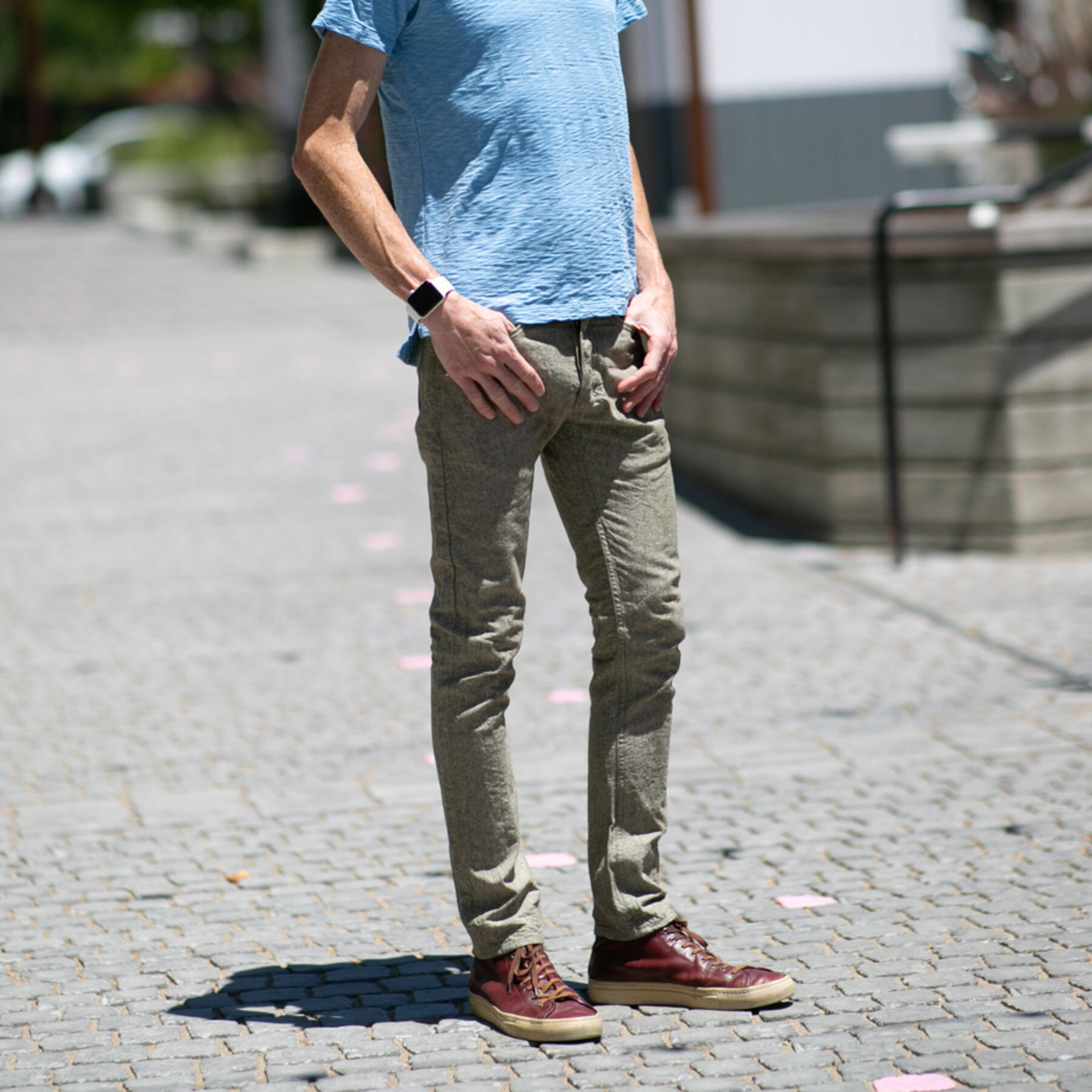 gustin #16 linen chambray 5 pocket - desert