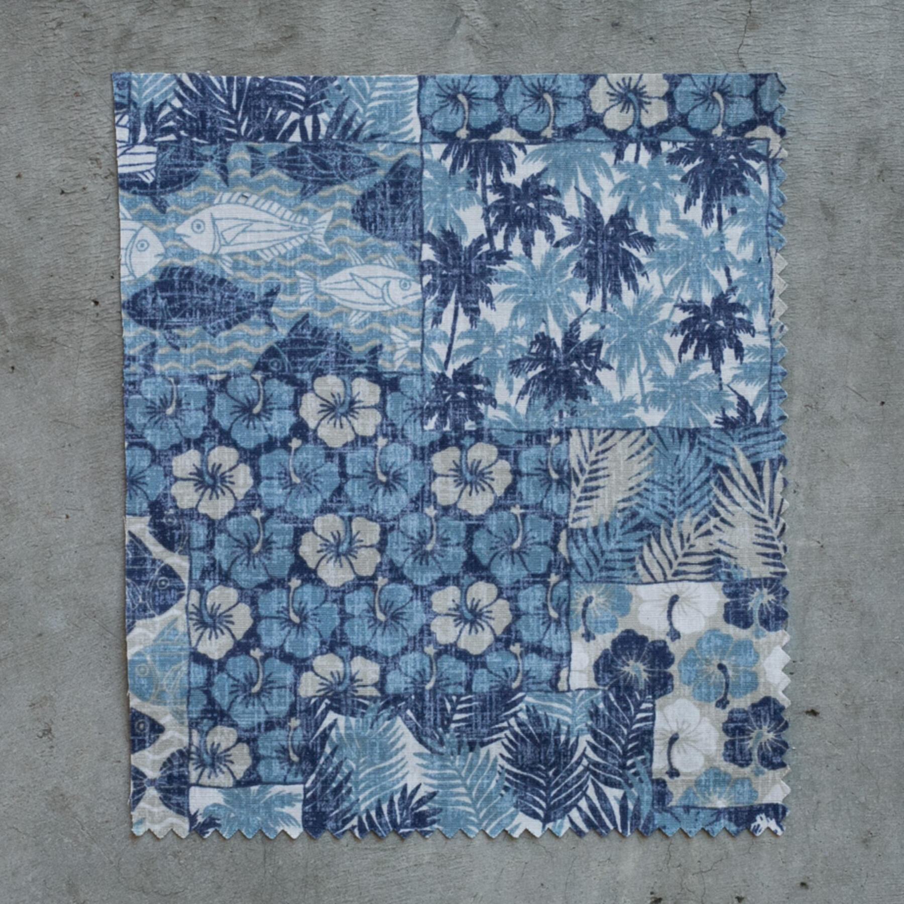 gustin #705 tropical collage short sleeve - blue