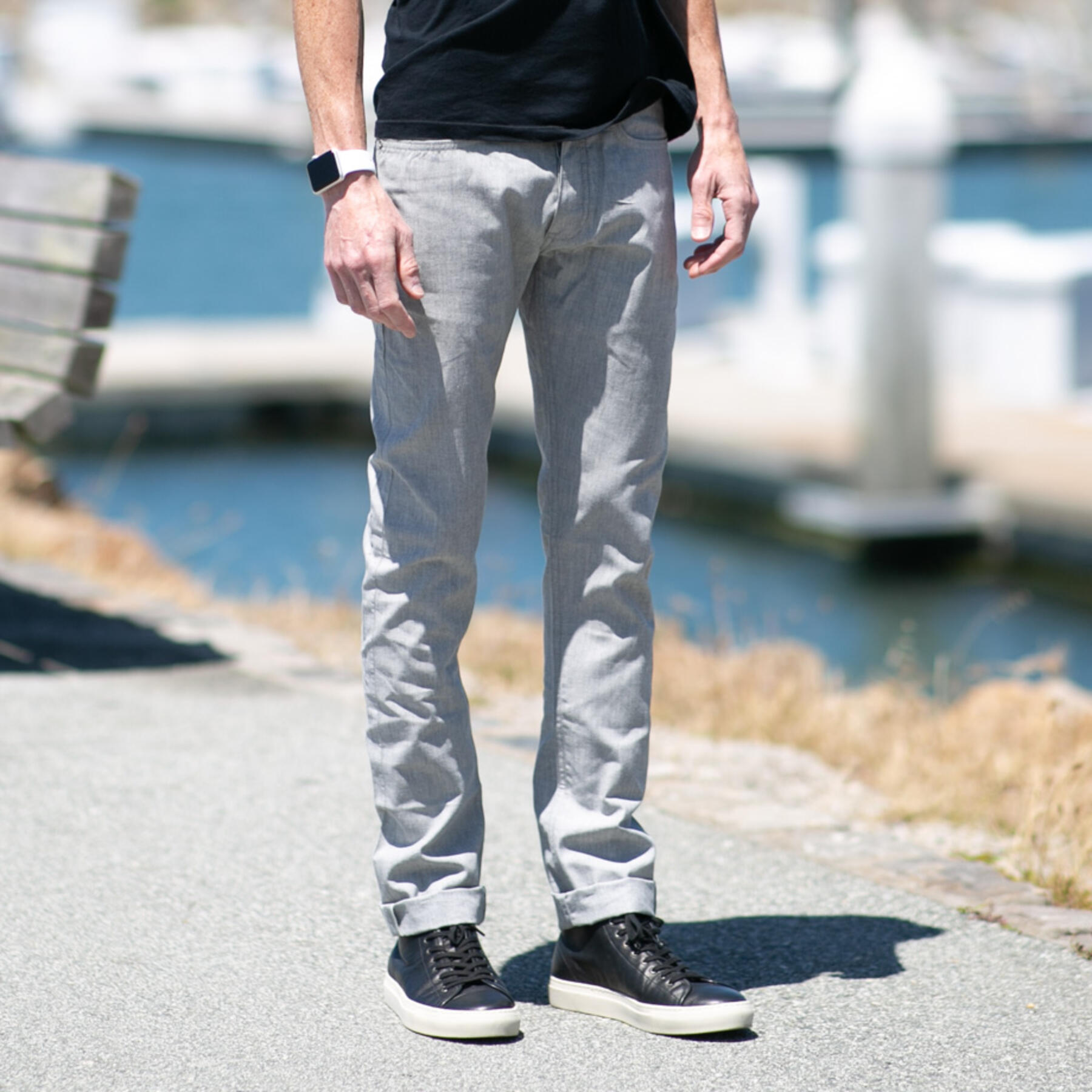 gustin #479 heather grey featherweight selvedge