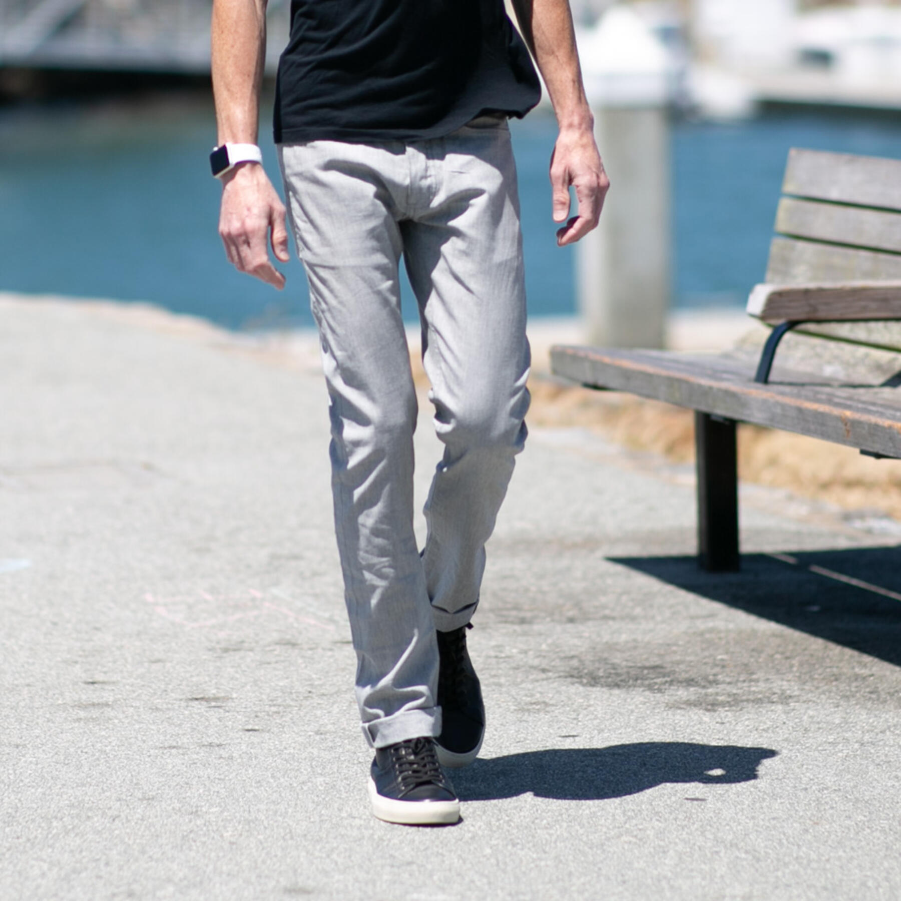 gustin #479 heather grey featherweight selvedge