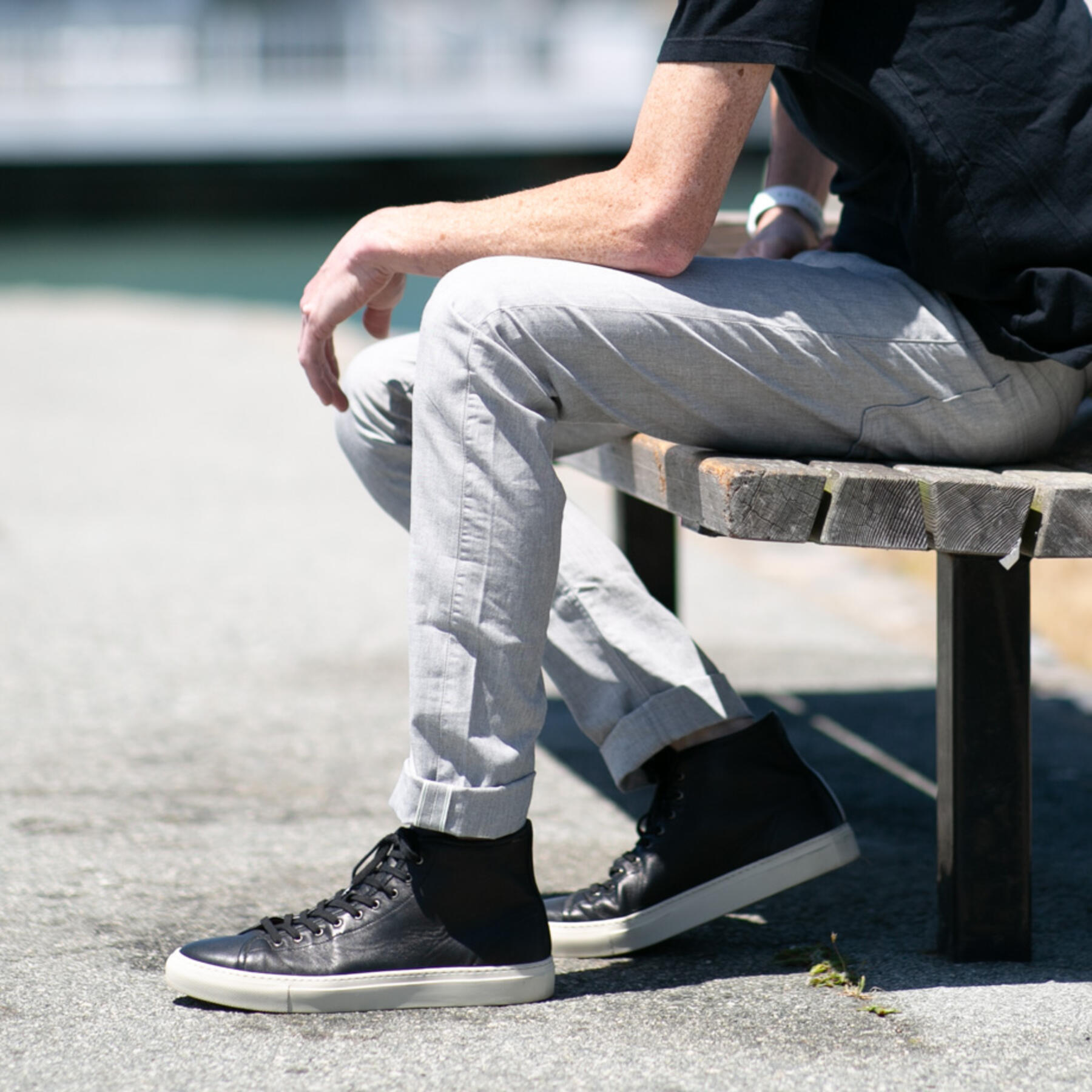gustin #479 heather grey featherweight selvedge