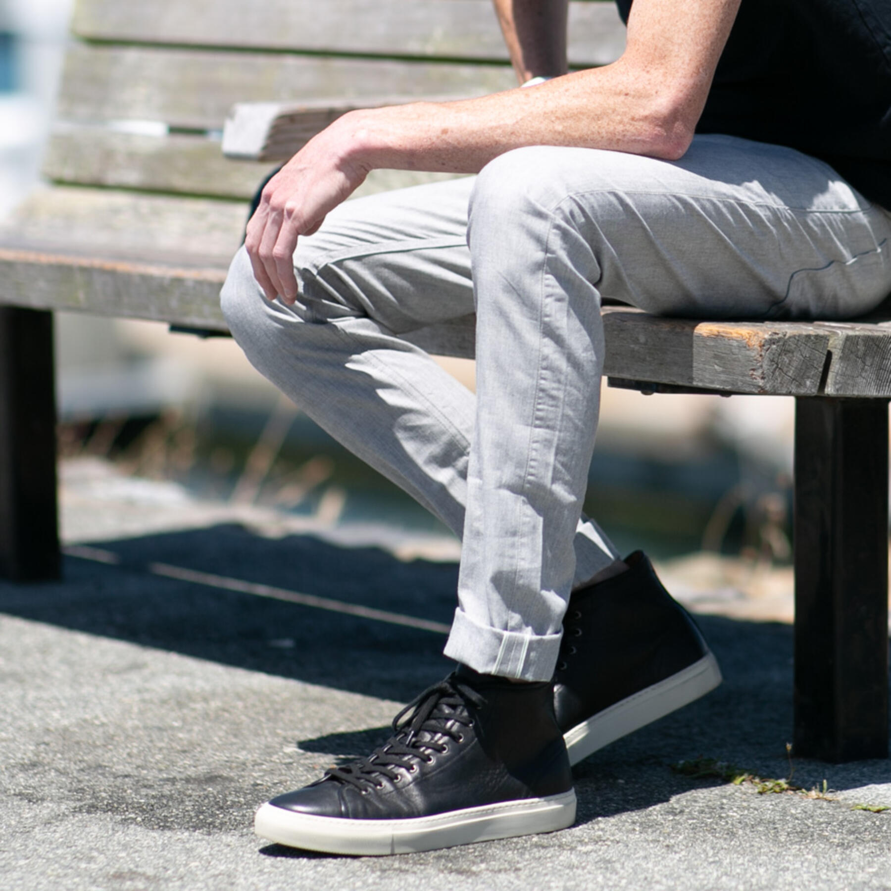 gustin #479 heather grey featherweight selvedge