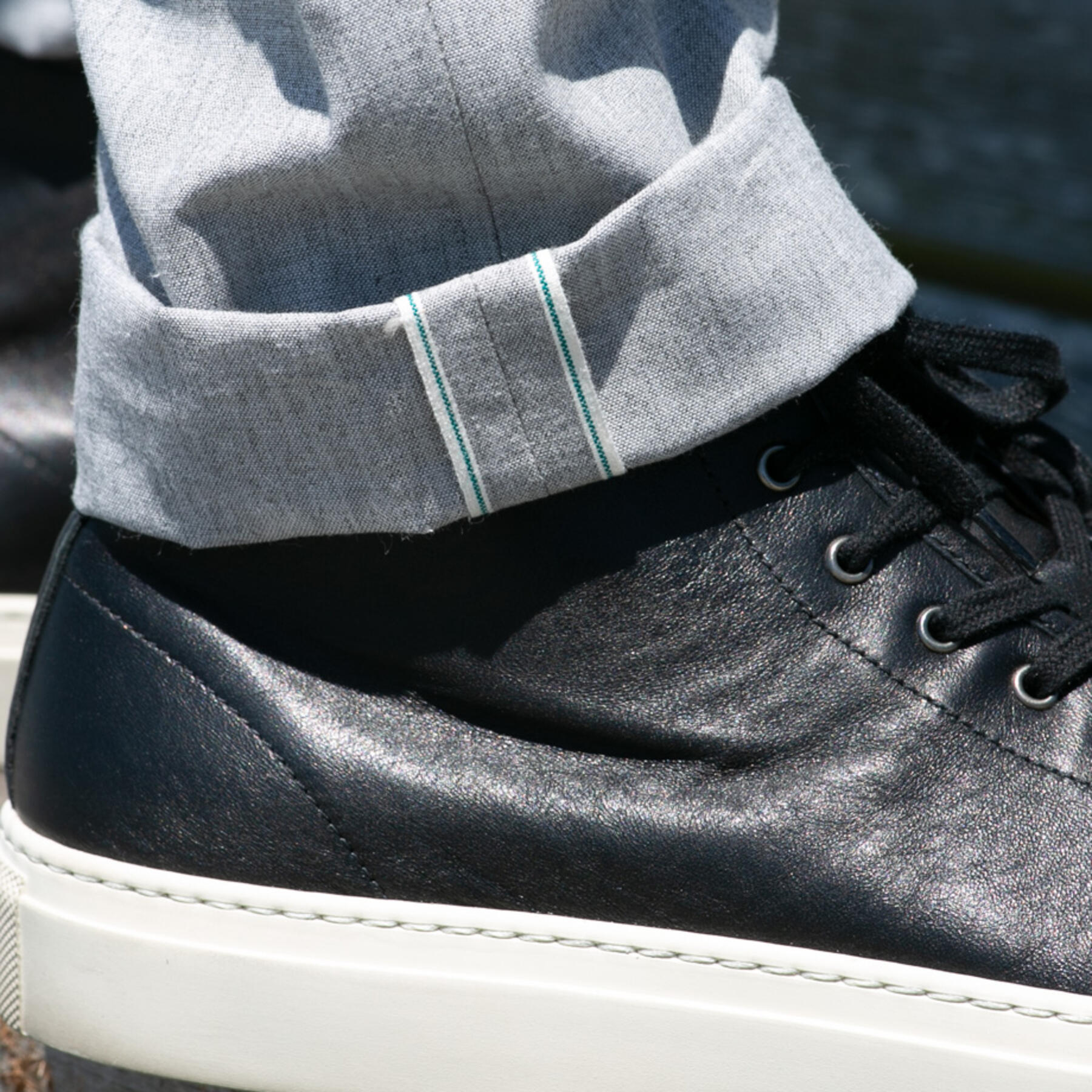 gustin #479 heather grey featherweight selvedge