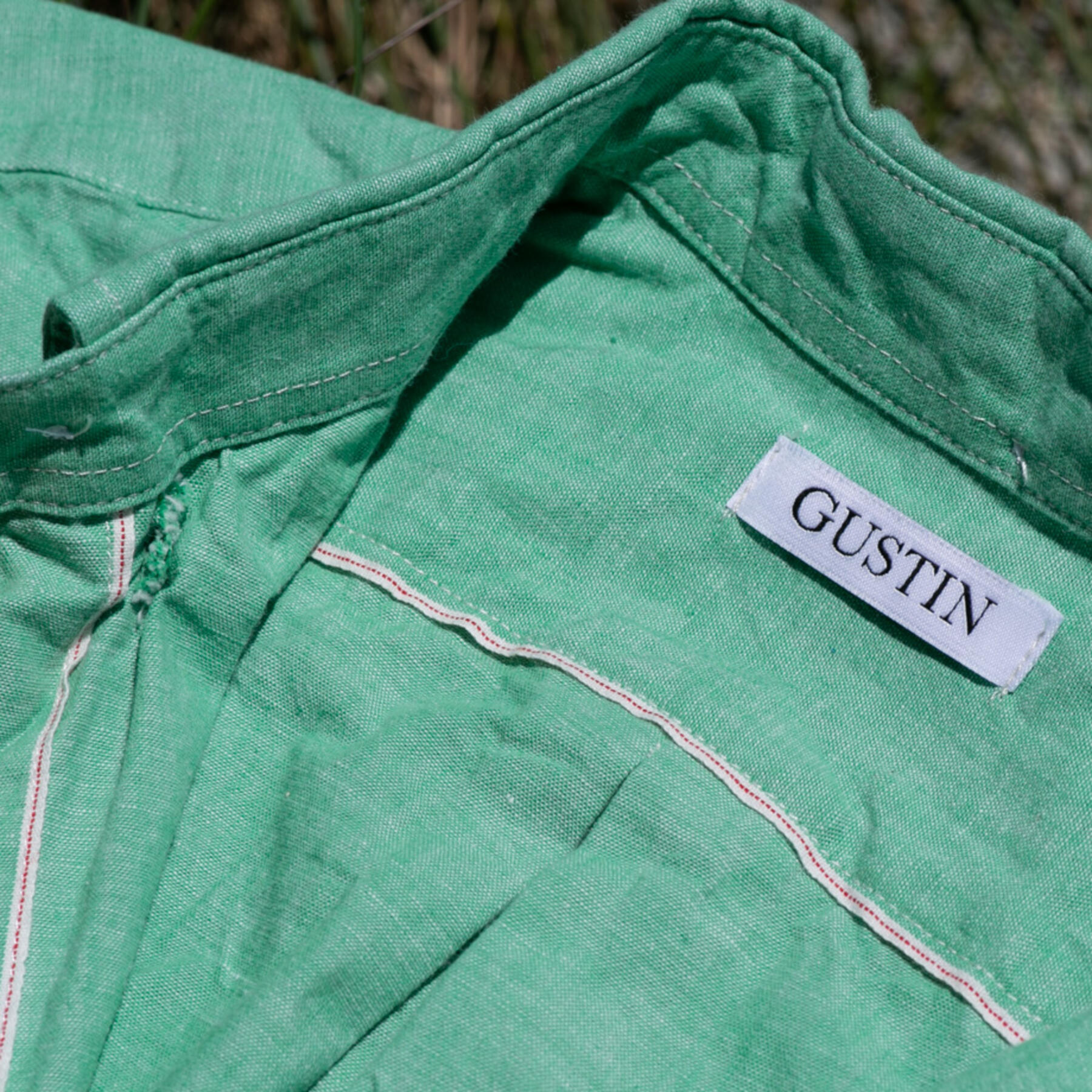 gustin #747 selvedge chambray - mint