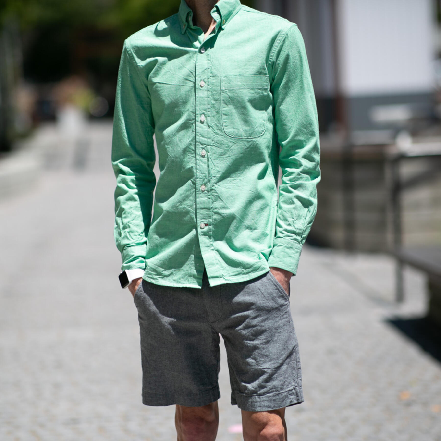 gustin #747 selvedge chambray - mint
