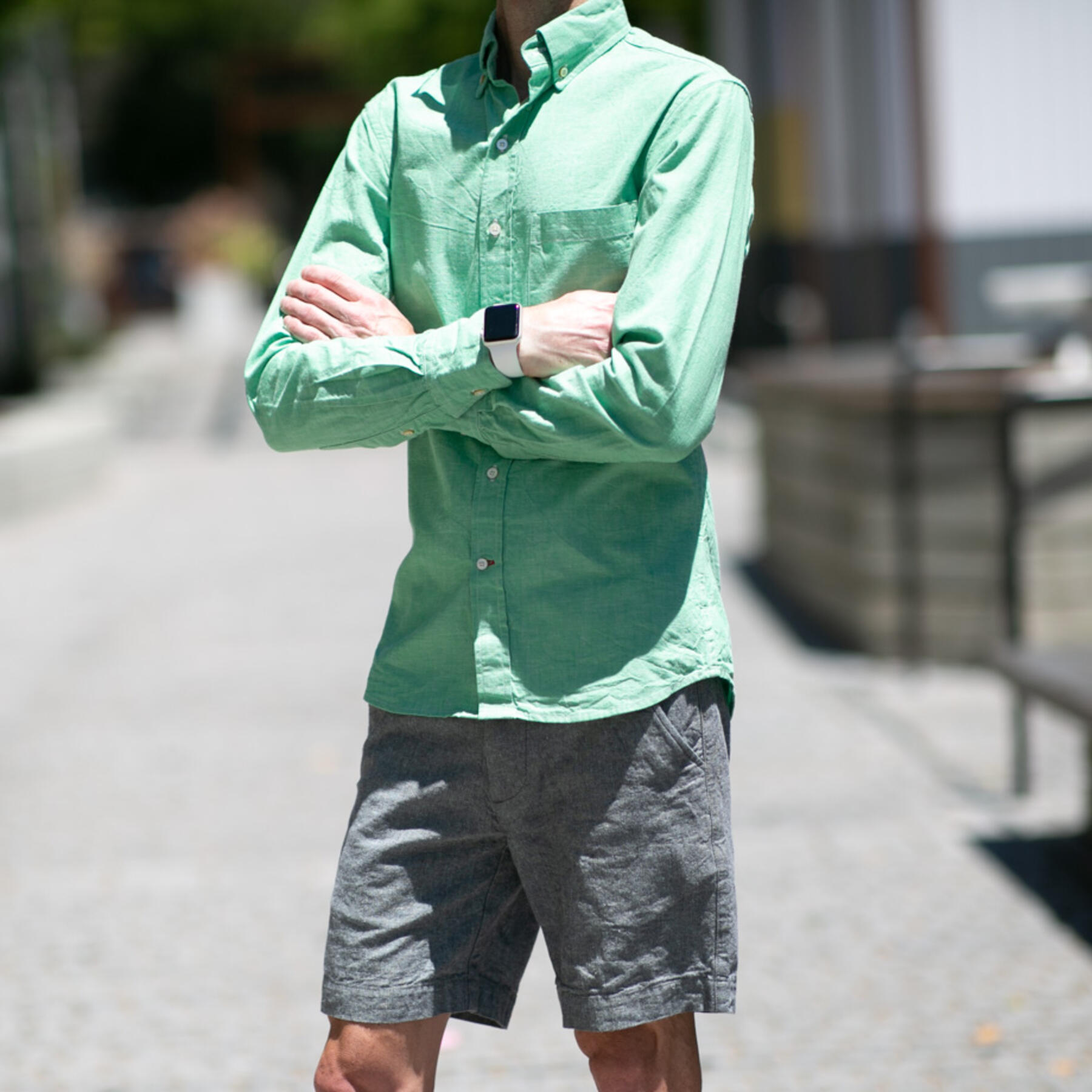 gustin #747 selvedge chambray - mint