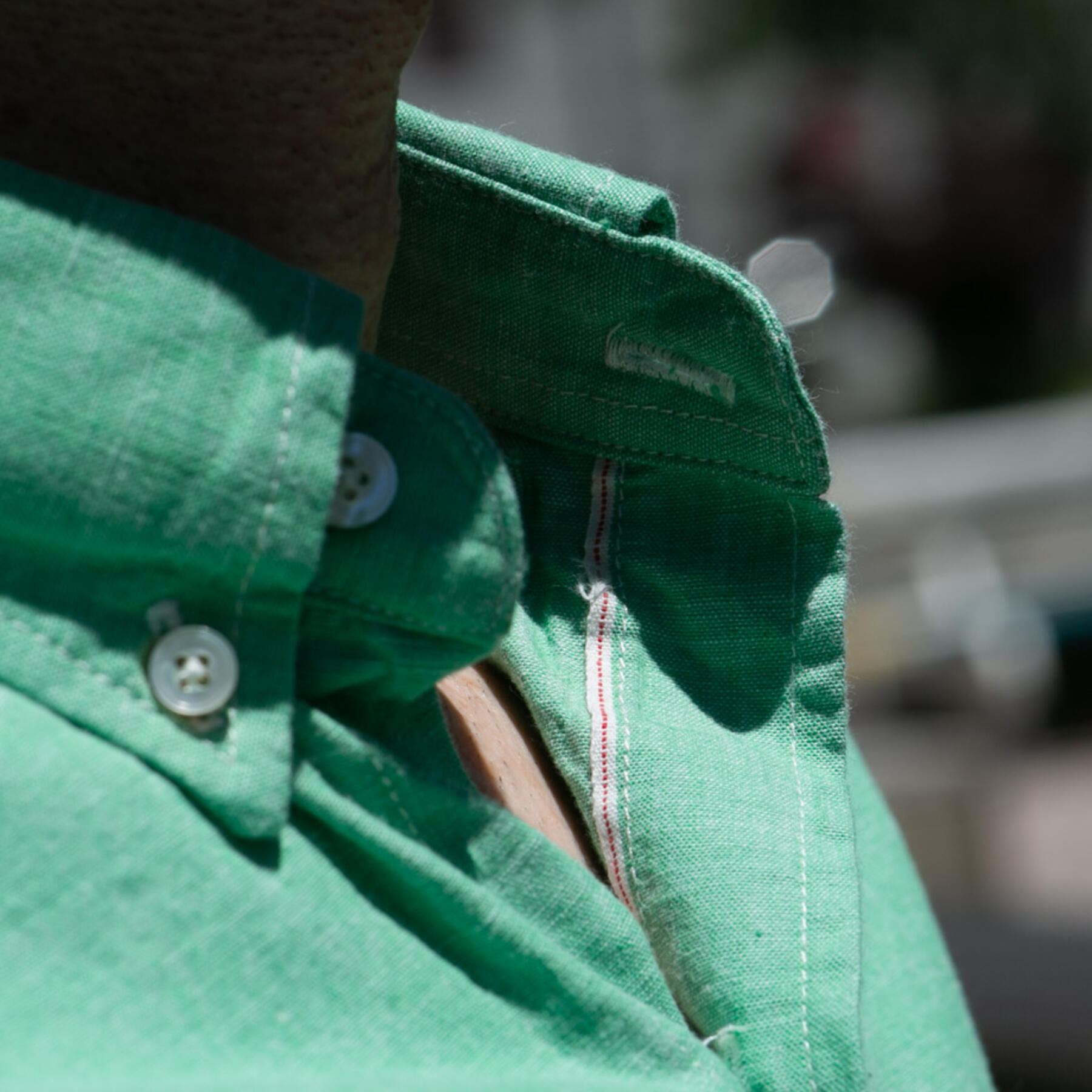 gustin #747 selvedge chambray - mint
