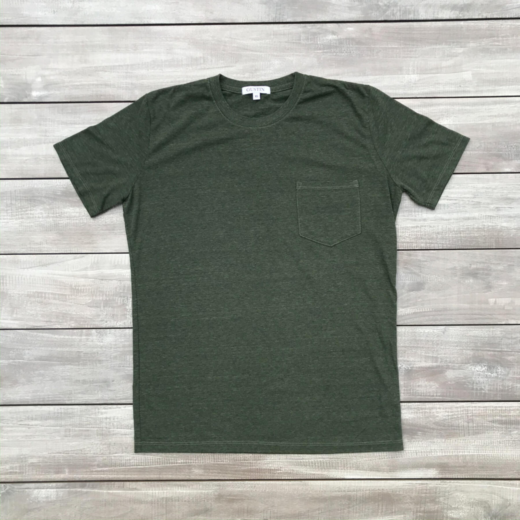 gustin heather pocket t-shirt - pine
