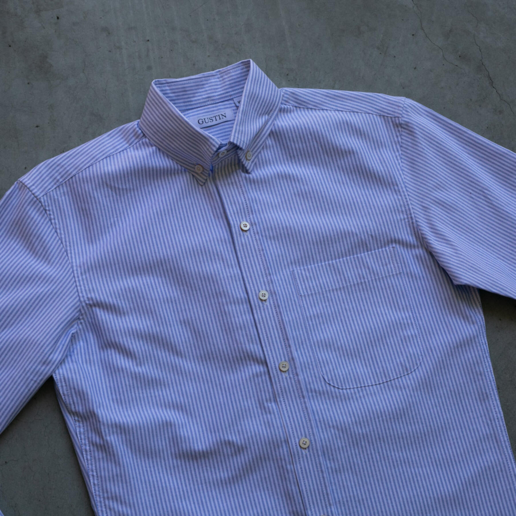 gustin #749 blue stripe oxford