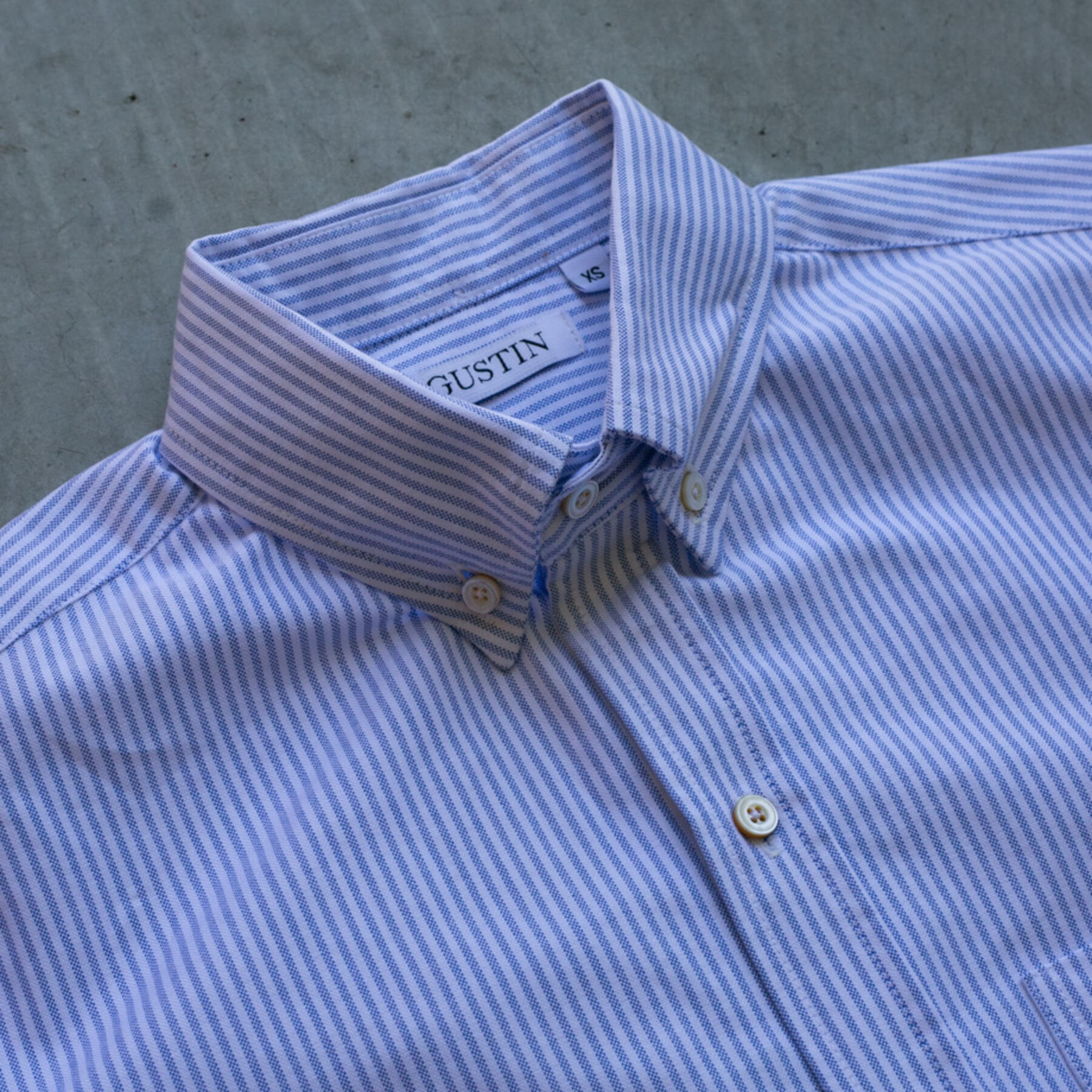 gustin #749 blue stripe oxford