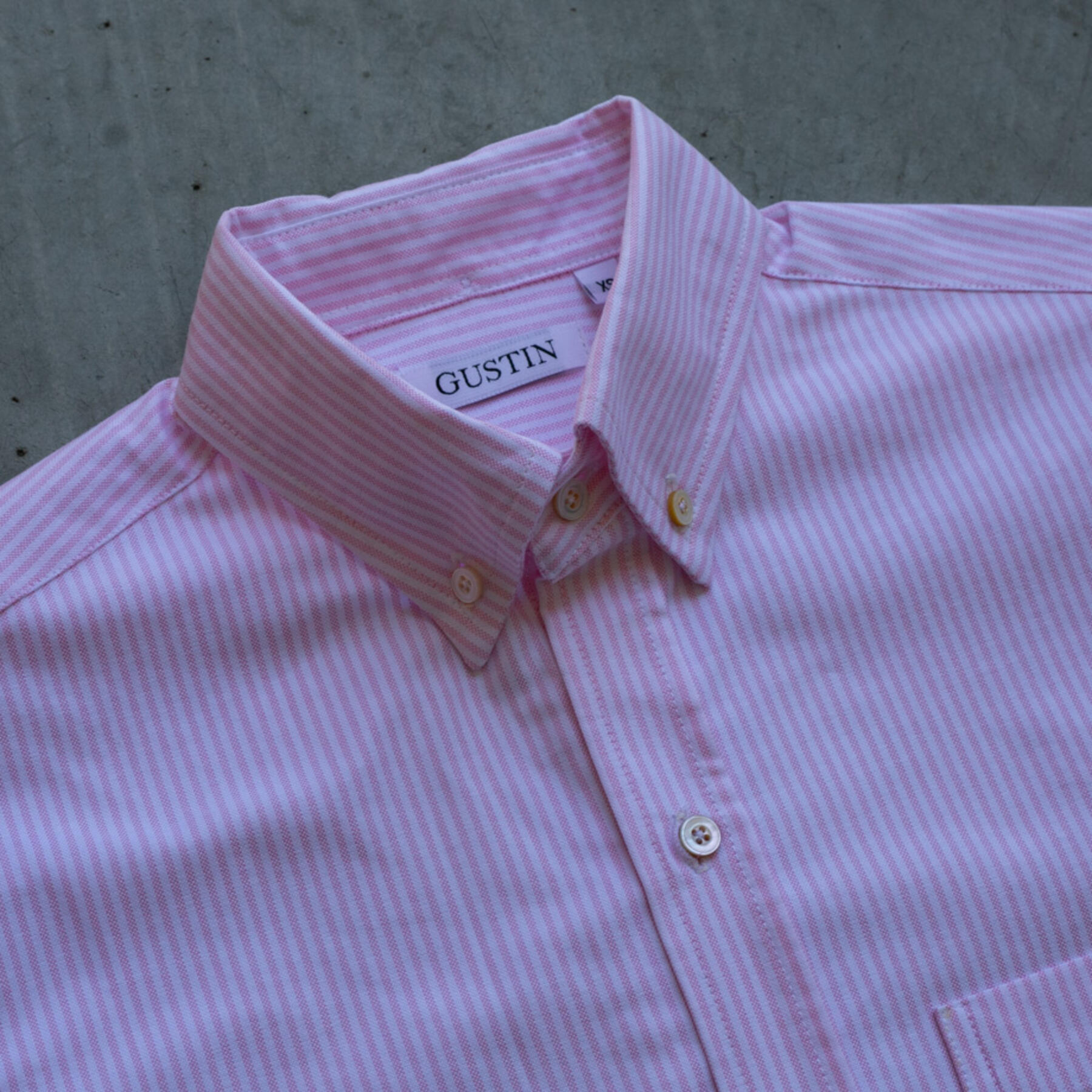 gustin #750 pink stripe oxford