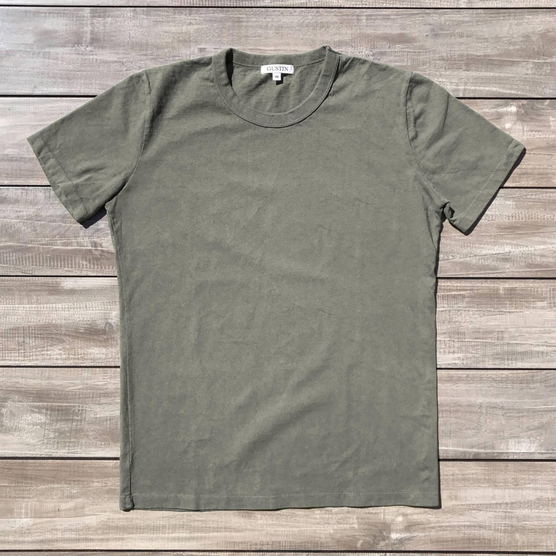 gustin heavyweight pigment dye t-shirt 2 pack (moss)