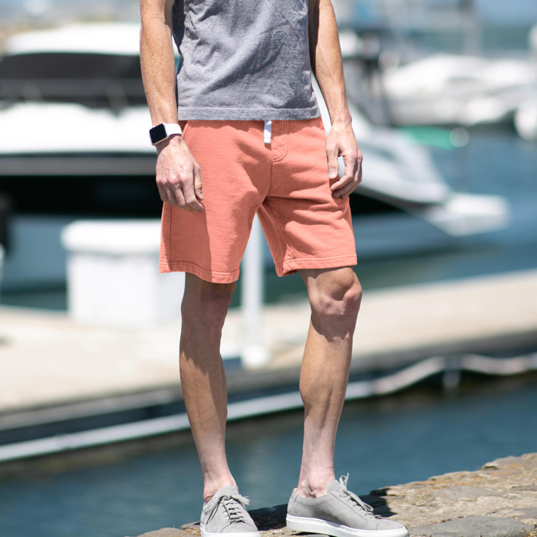 gustin sweatshorts - coral