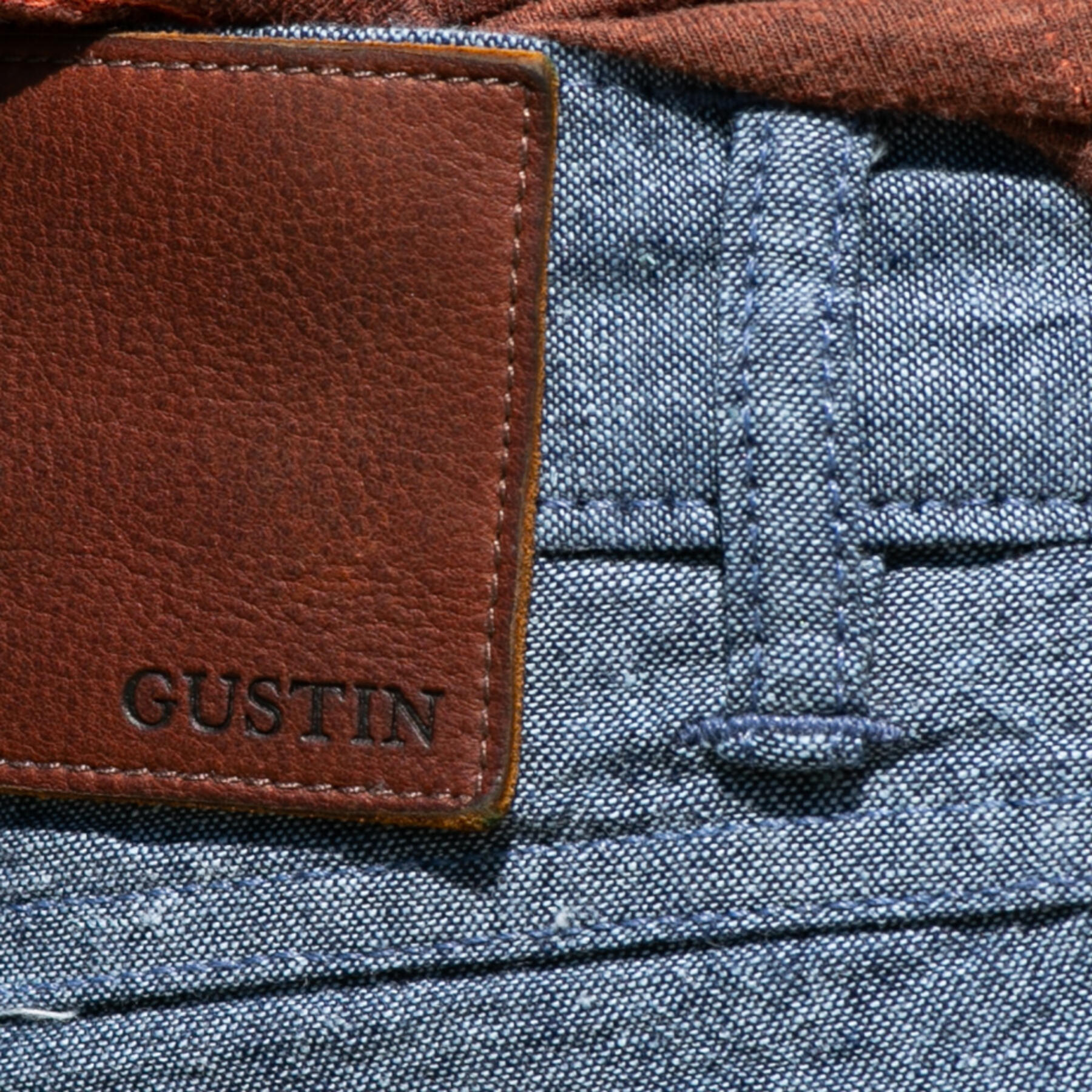 gustin #25 linen chambray 5 pocket - blue