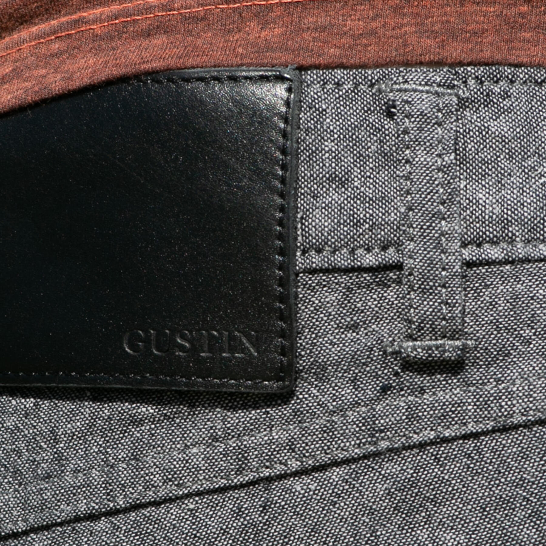 gustin #24 linen chambray 5 pocket - black