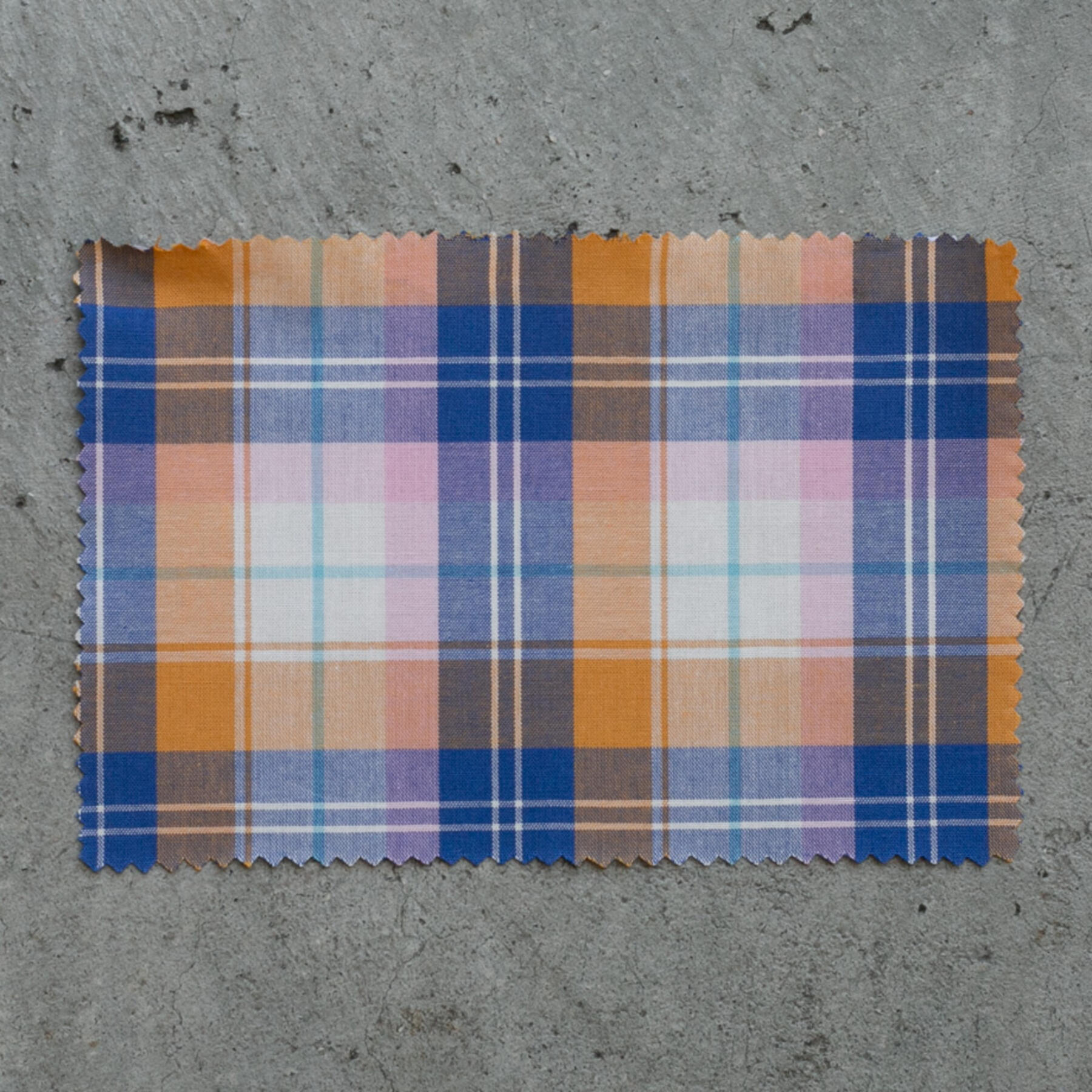 gustin #761 retro plaid long sleeve - blue orange
