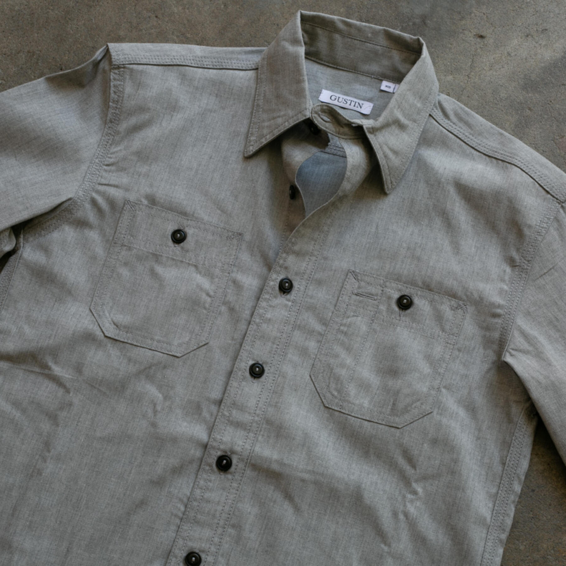 gustin #45 heather selvedge workshirt