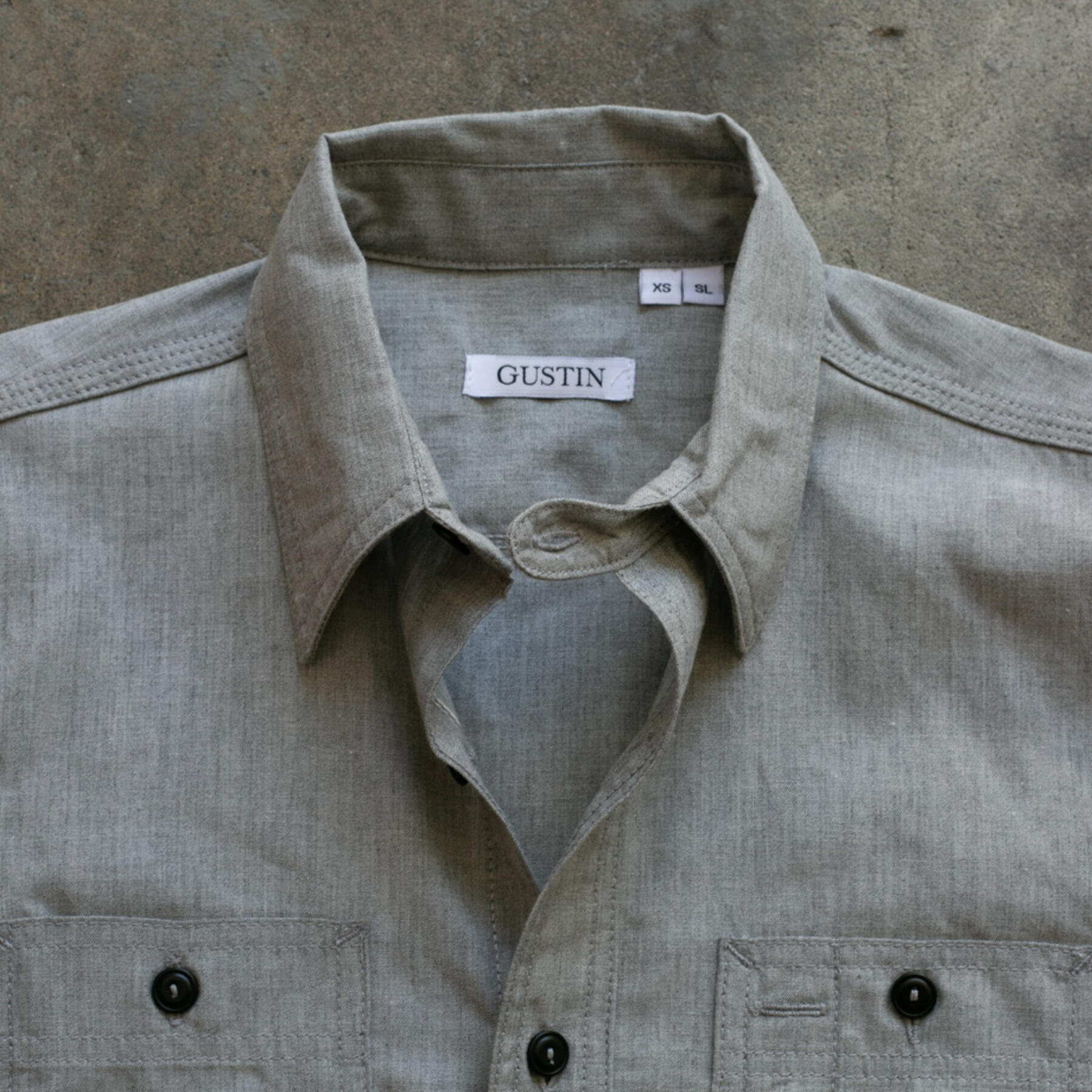 gustin #45 heather selvedge workshirt