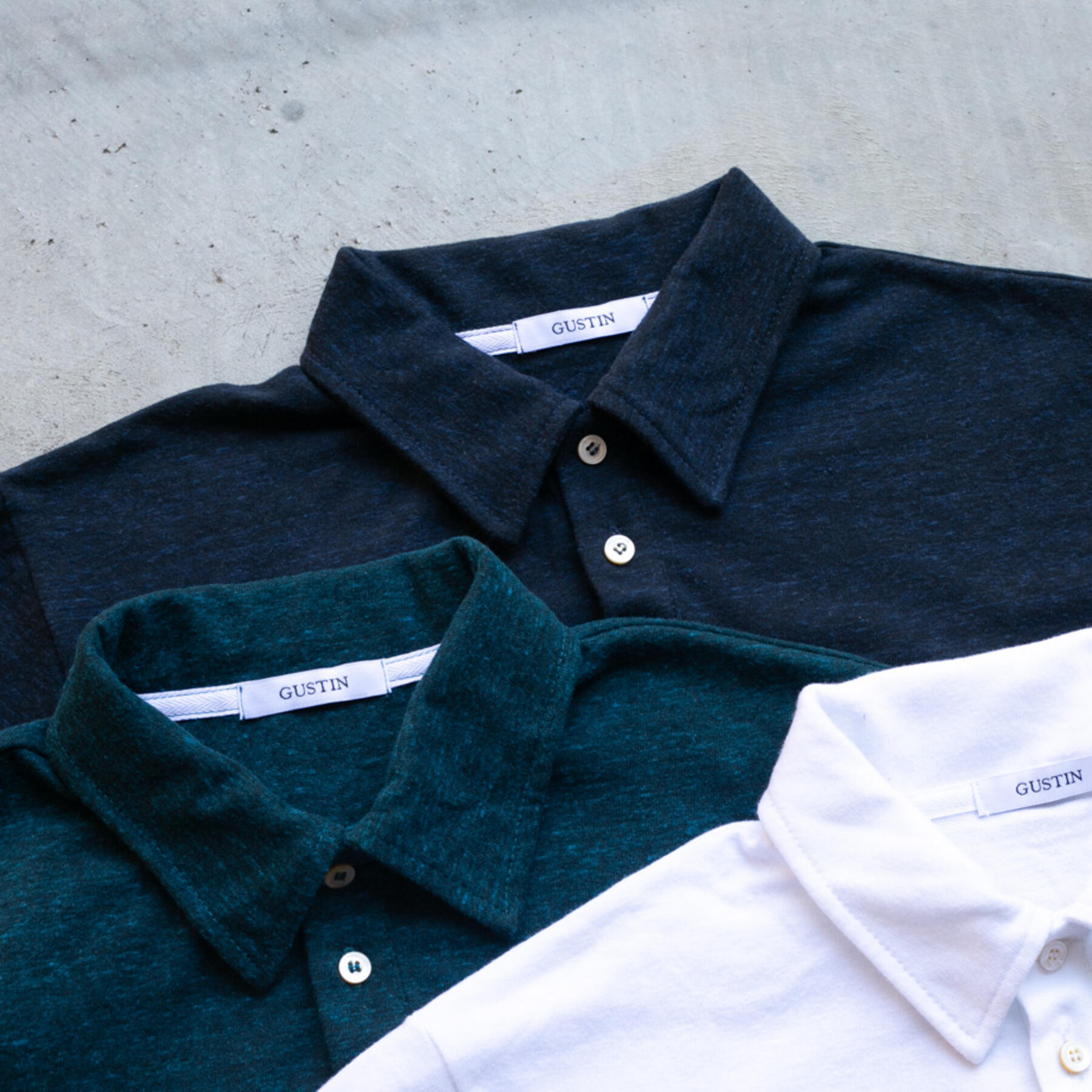 gustin heather polo ocean collection 3 pack (deep ocean, sea green, white)