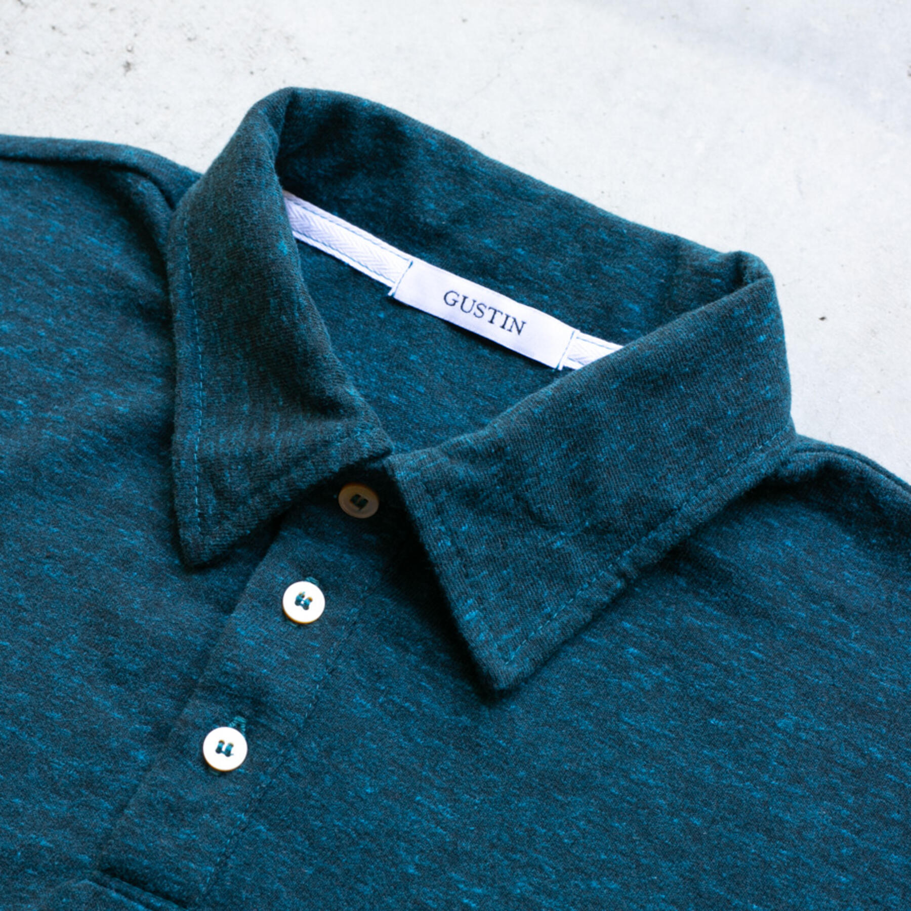 gustin heather sea green polo