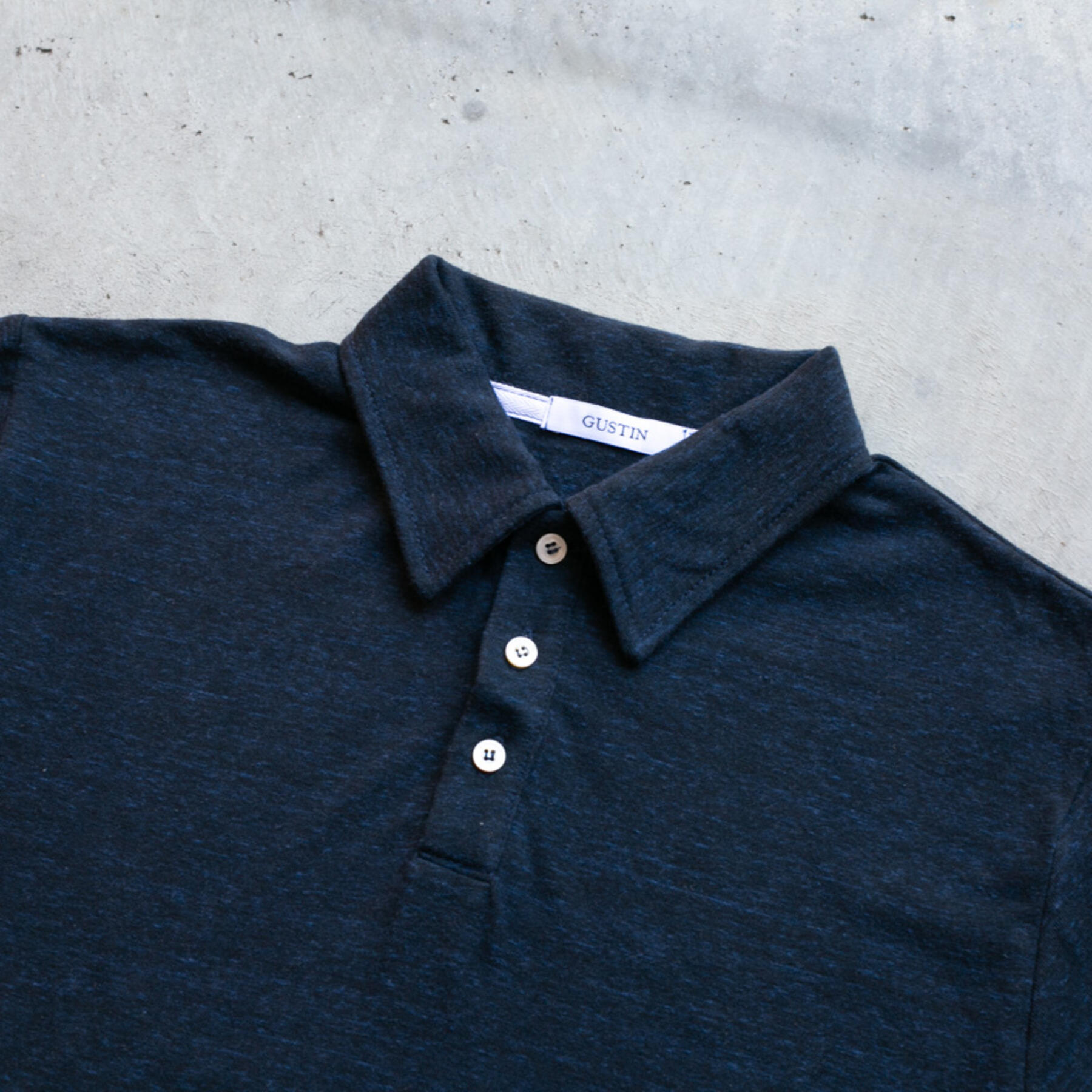 gustin heather deep ocean polo