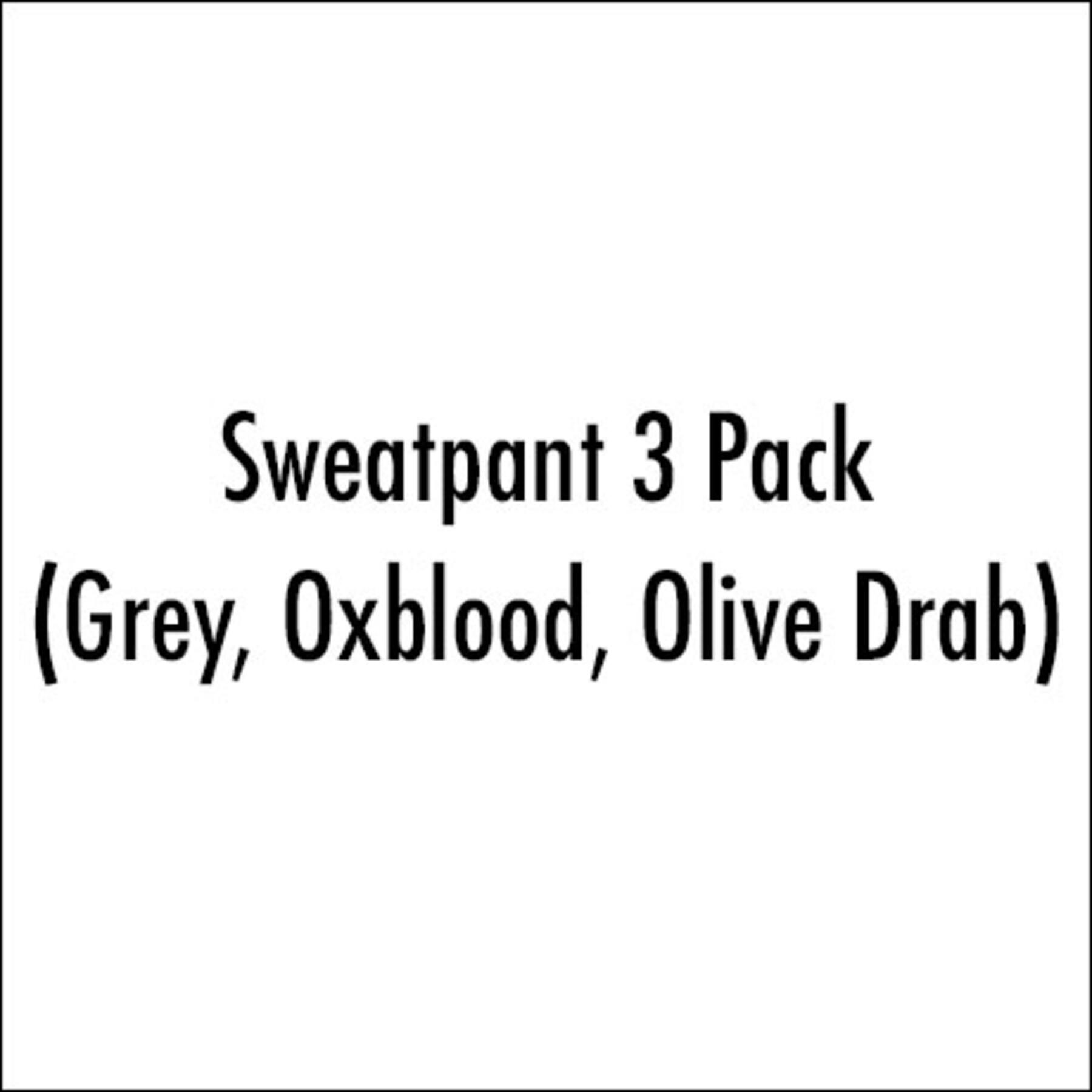 gustin sweatpants 3 pack (grey, oxblood, olive drab)
