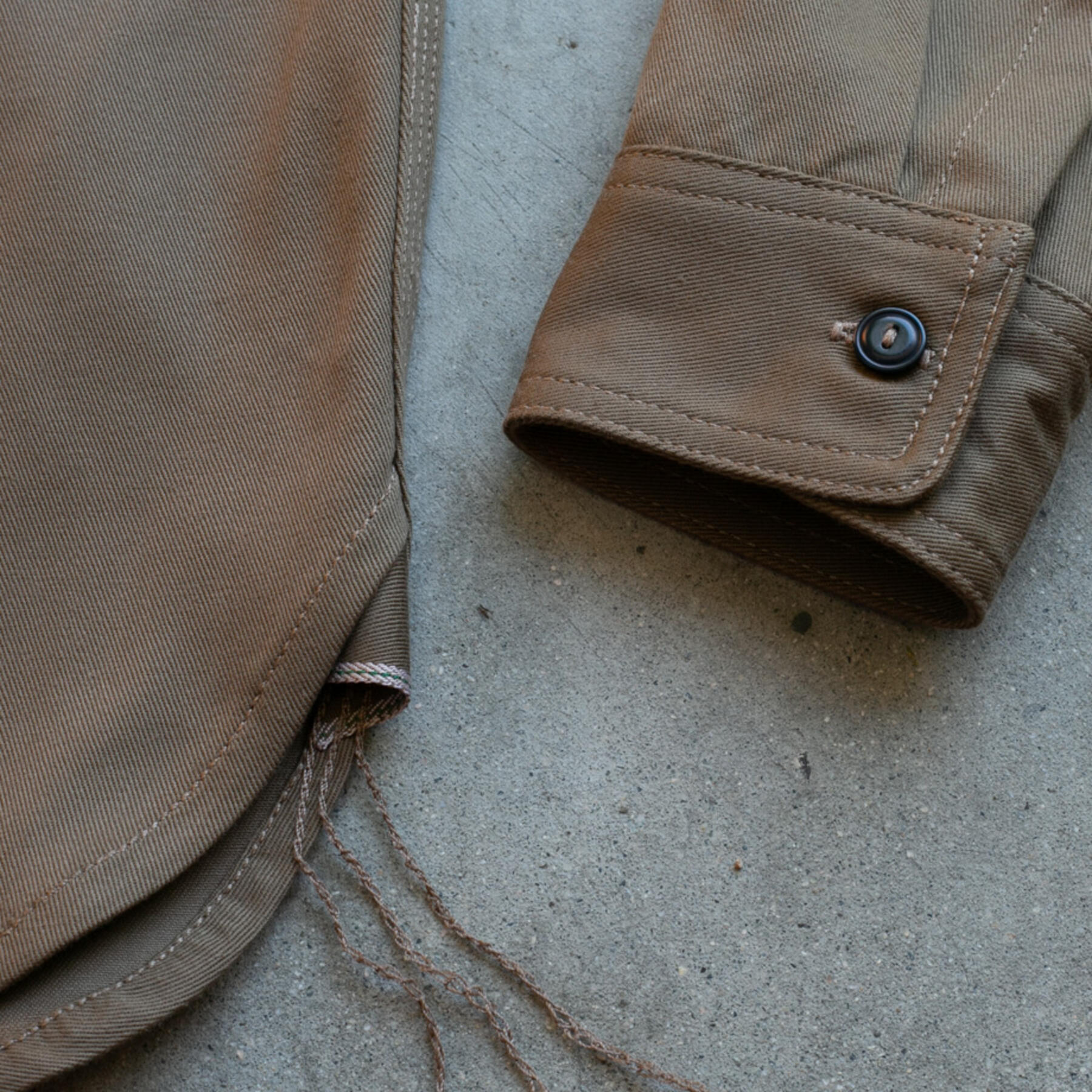 gustin #46 brown olive selvedge workshirt