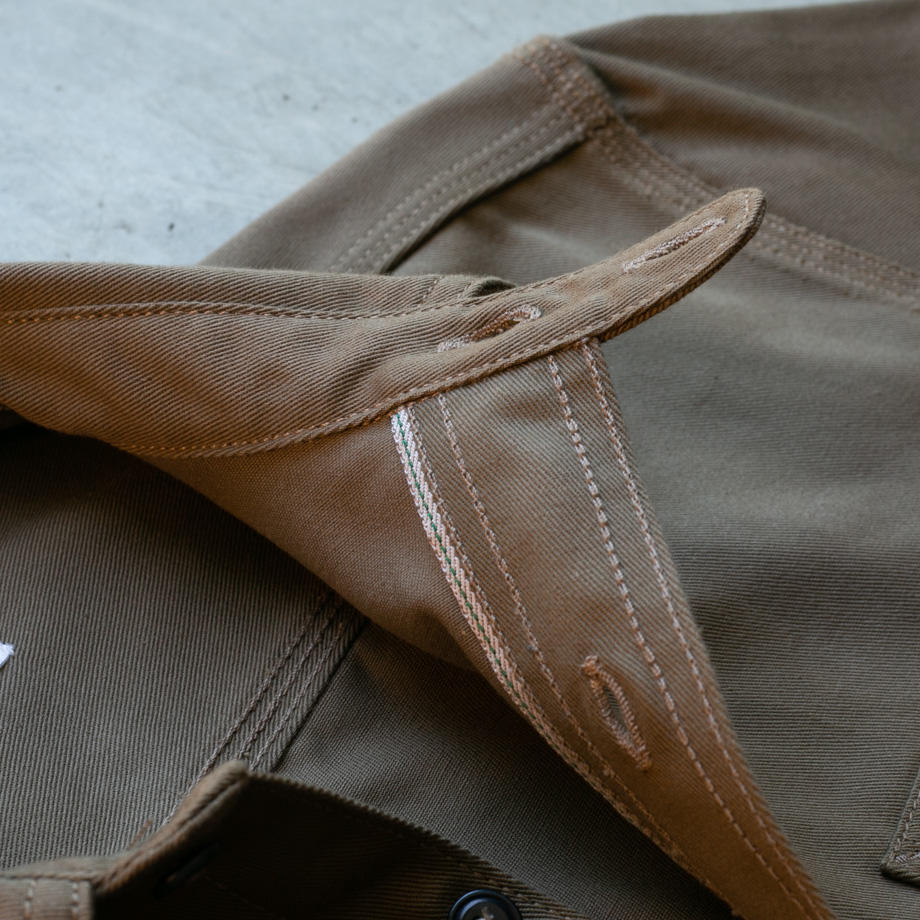 gustin #46 brown olive selvedge workshirt