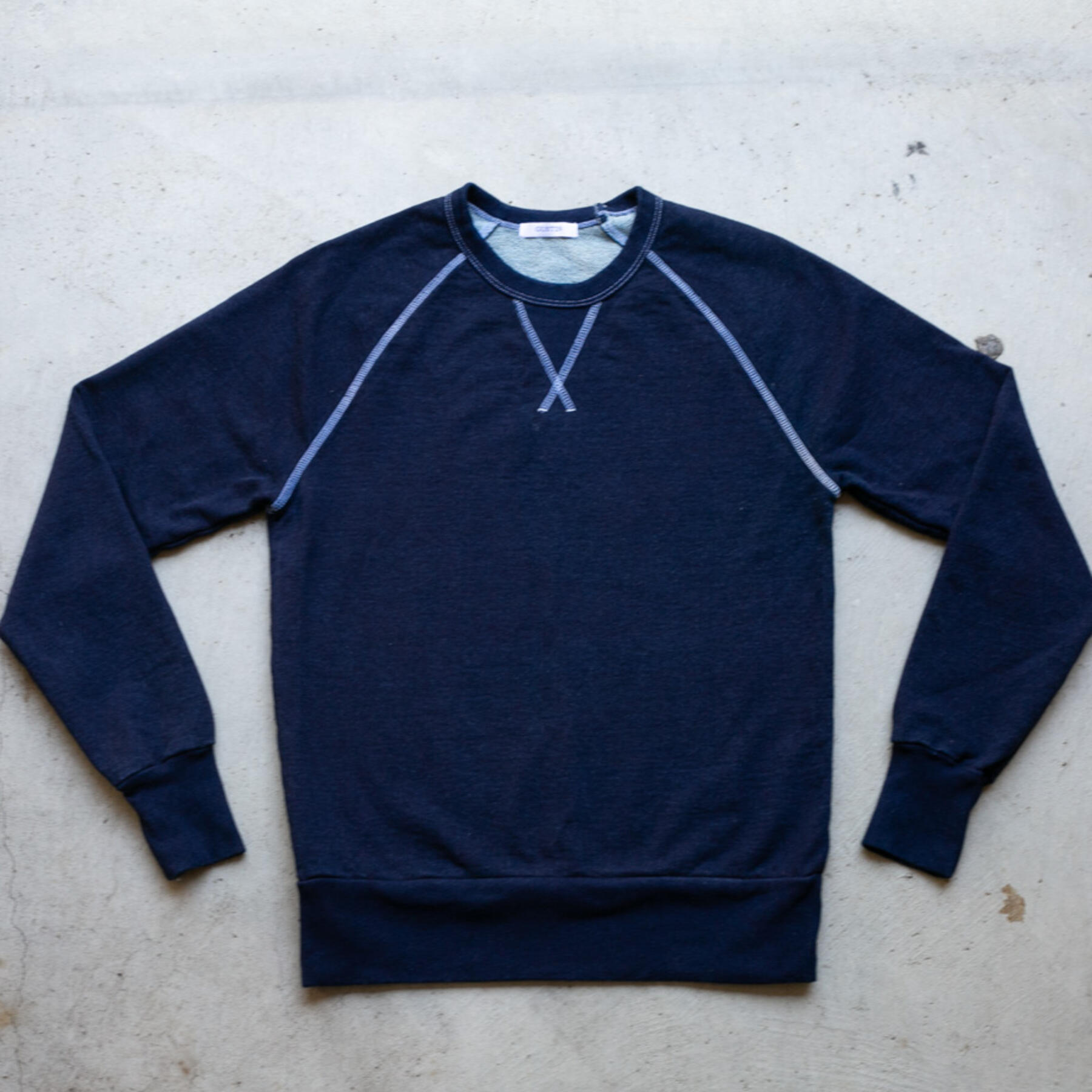 gustin indigo dyed white stitch sweatshirt 3 pack