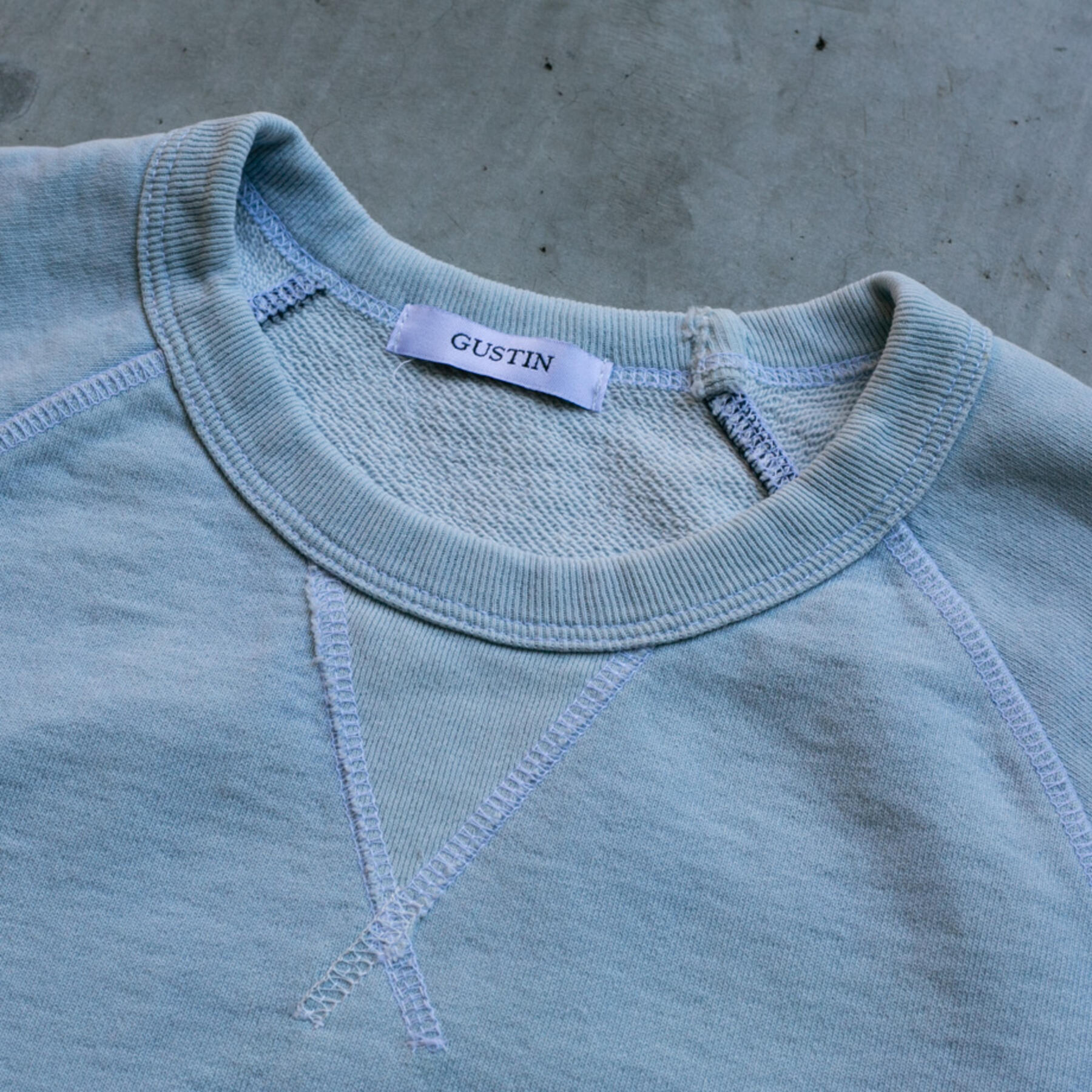 gustin indigo dyed white stitch sweatshirt 3 pack
