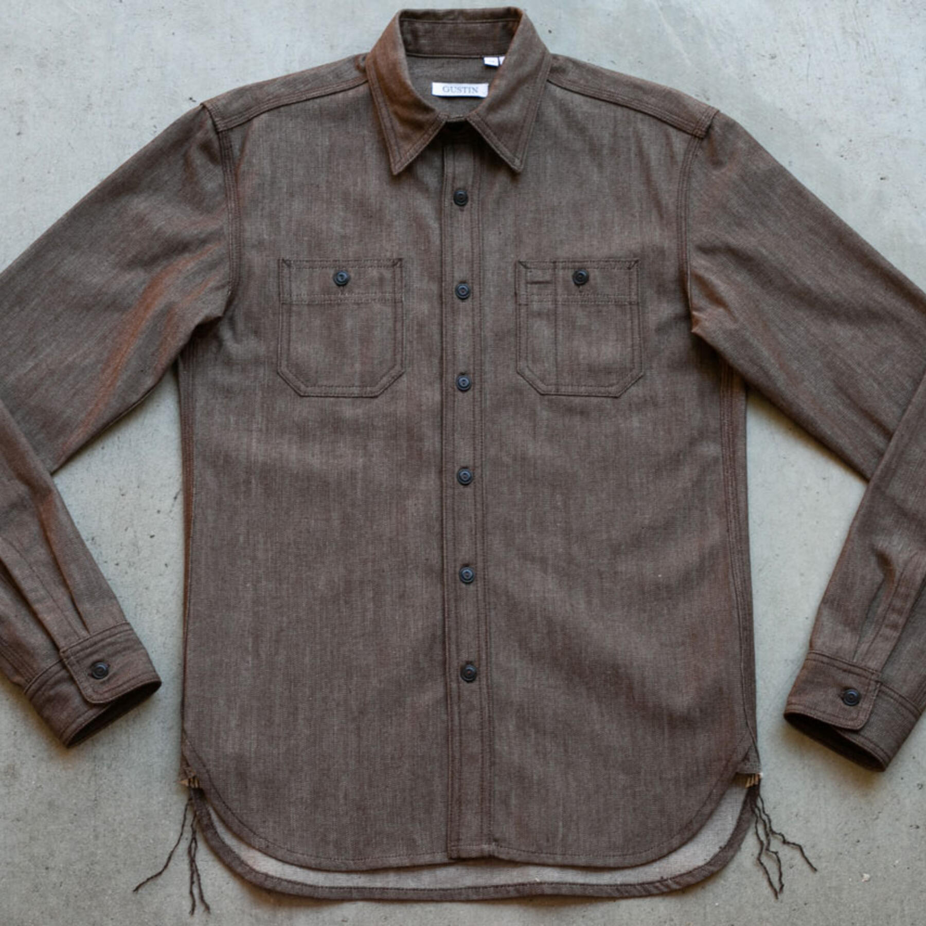 gustin #47 rust brown workshirt