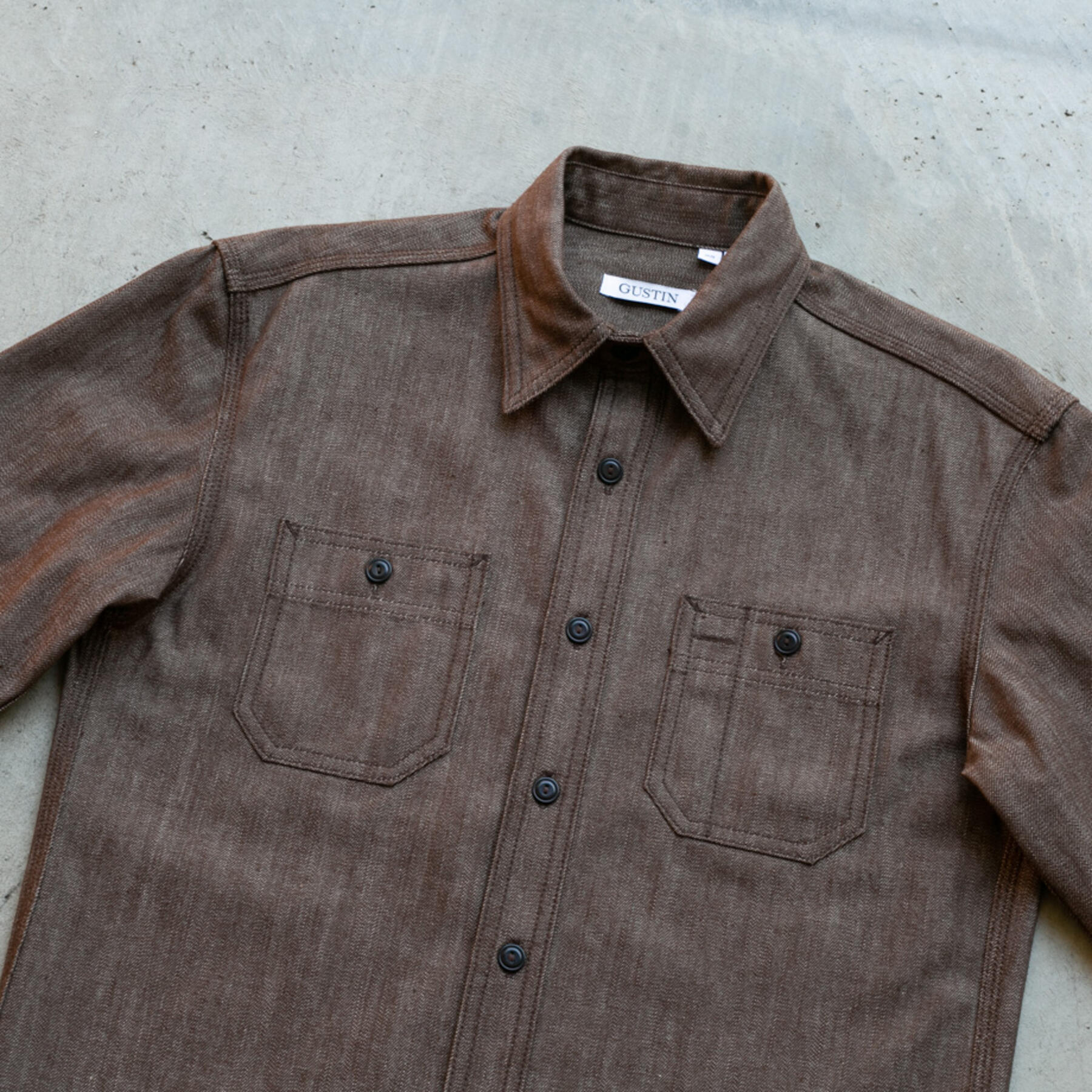 gustin #47 rust brown workshirt