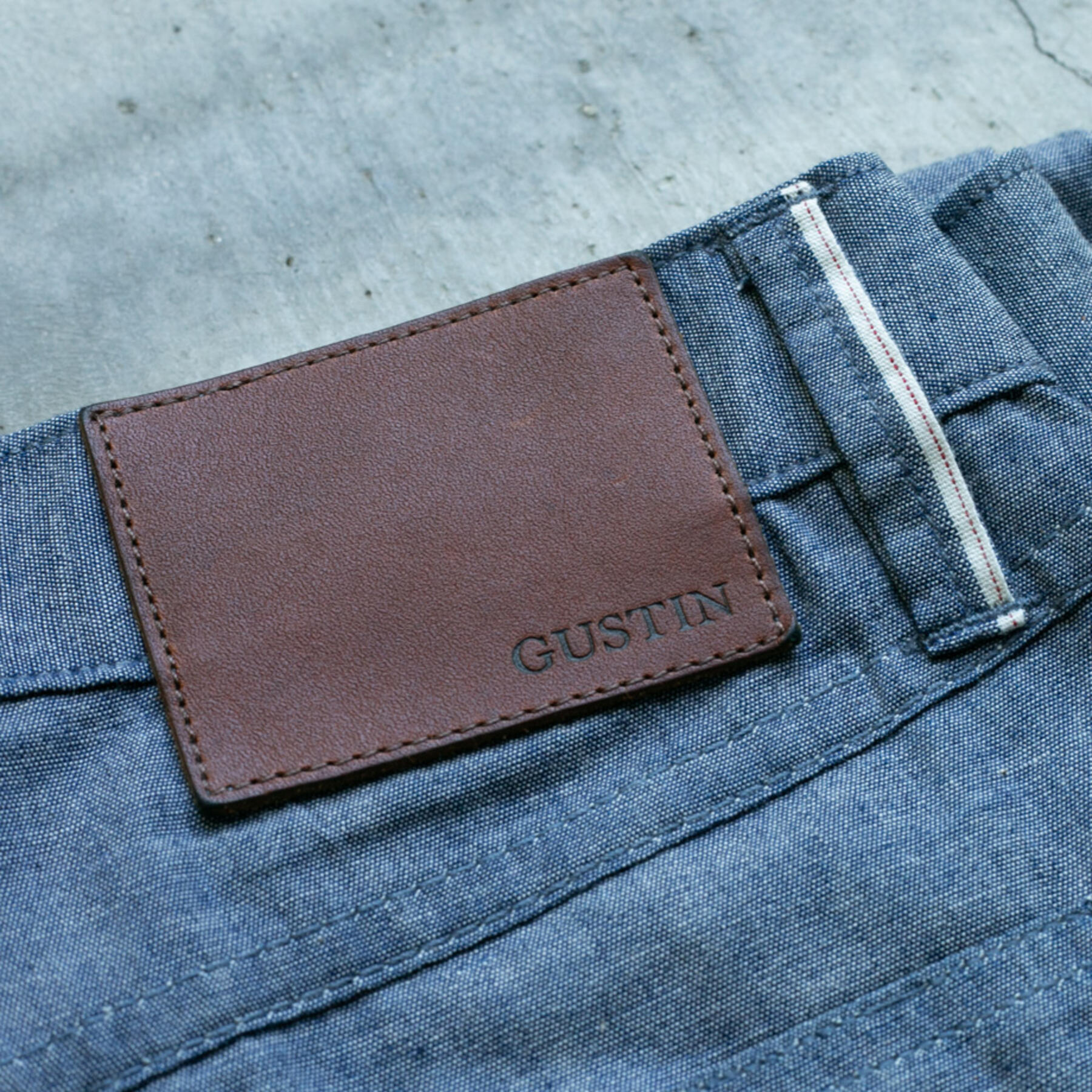 gustin #486 organic indigo selvedge chambray
