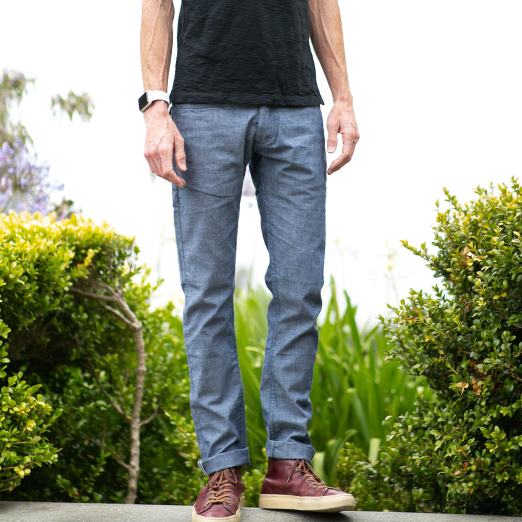 gustin #486 organic indigo selvedge chambray