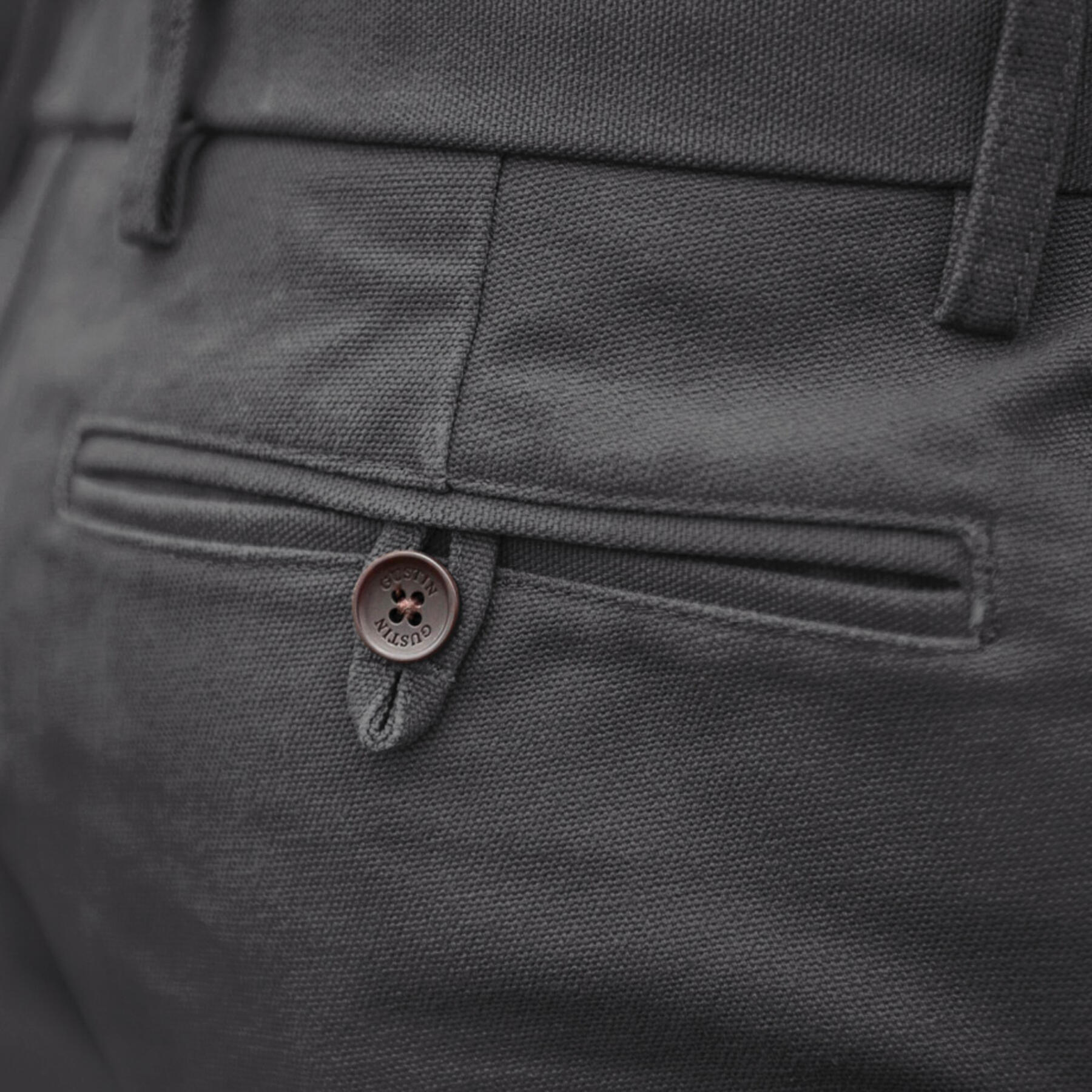 gustin #208 charcoal duck canvas chino