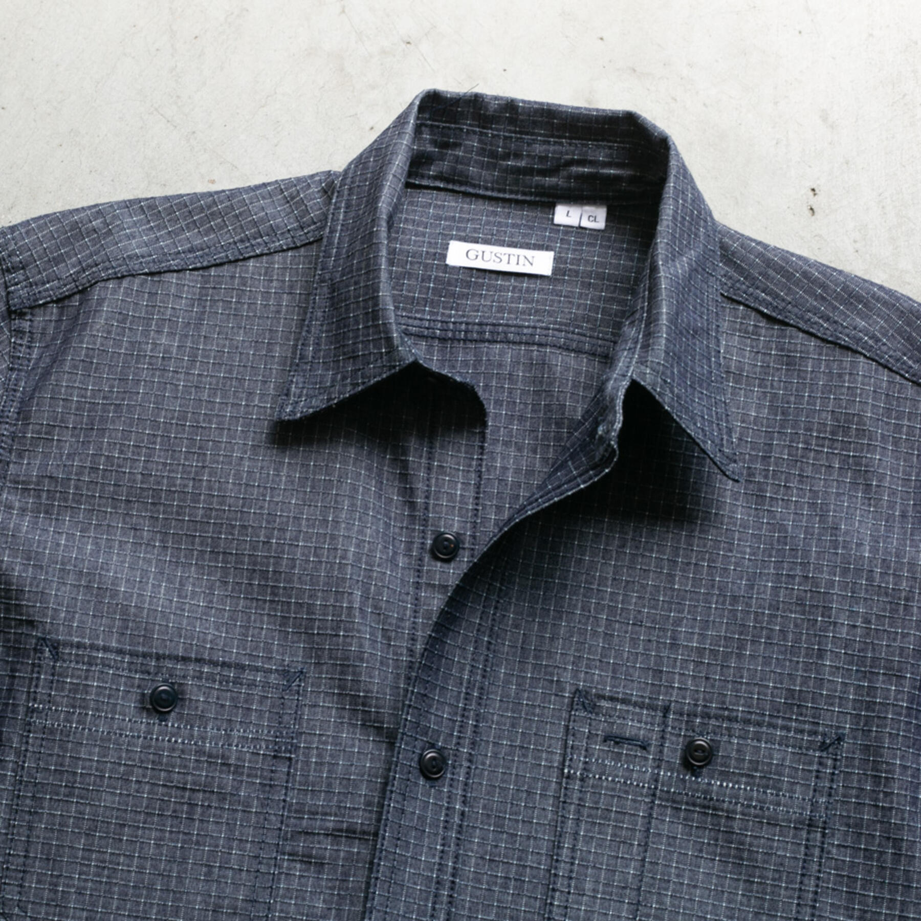 gustin #38 indigo dye ripstop workshirt