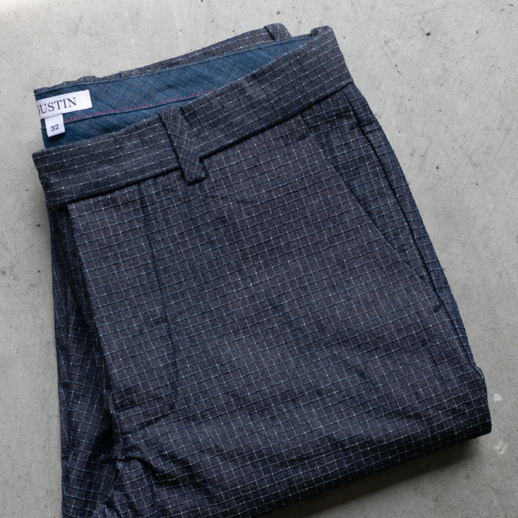 gustin #204 indigo ripstop chinos