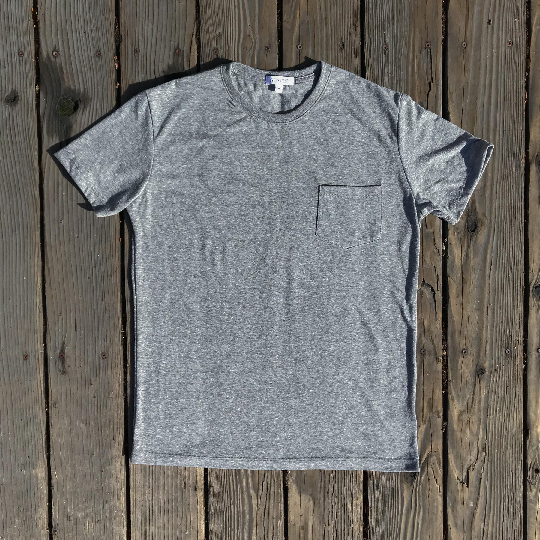 gustin usa pocket t-shirt heather grey