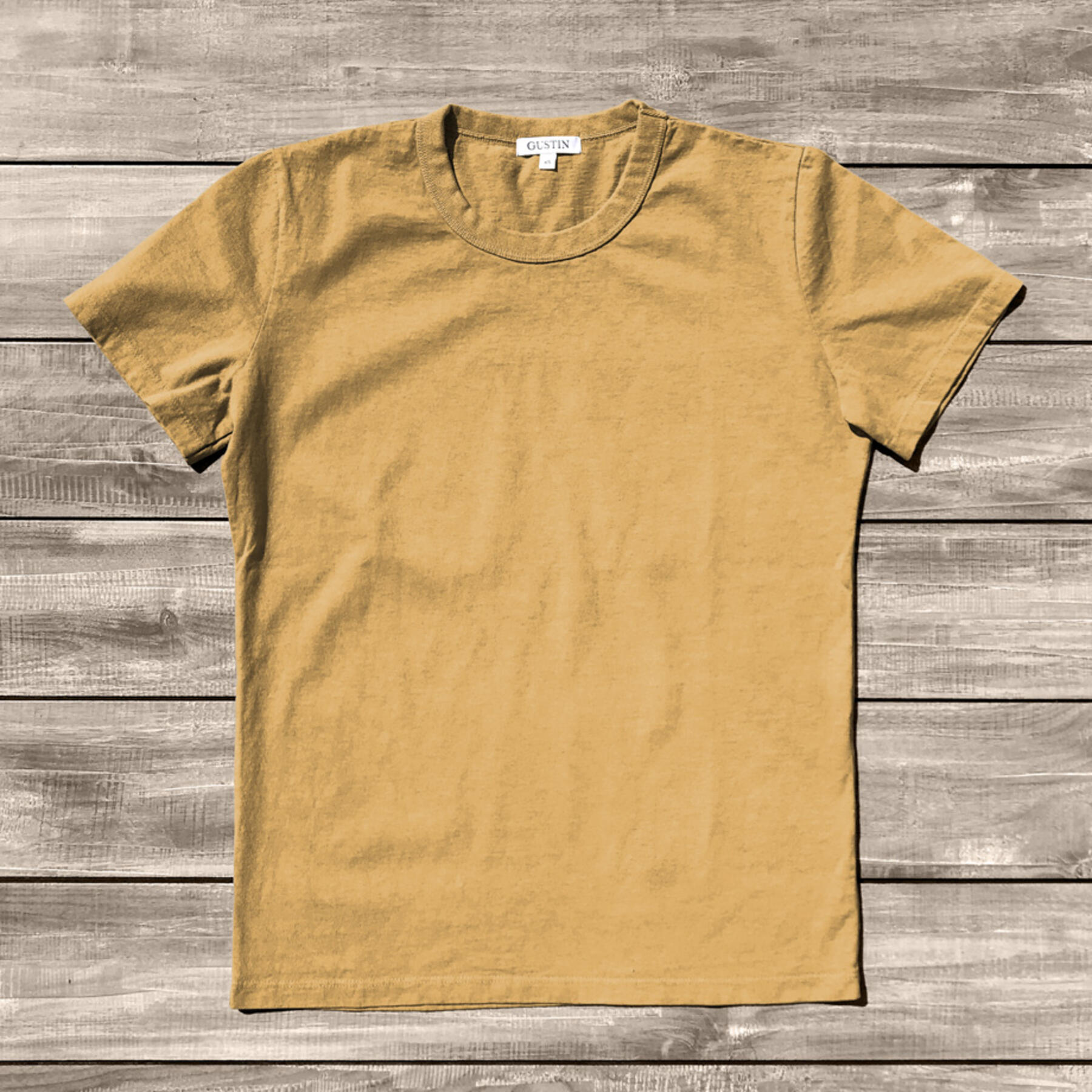 gustin heavyweight pigment dye t-shirt 3 pack (faded purple, faded camel, faded green)