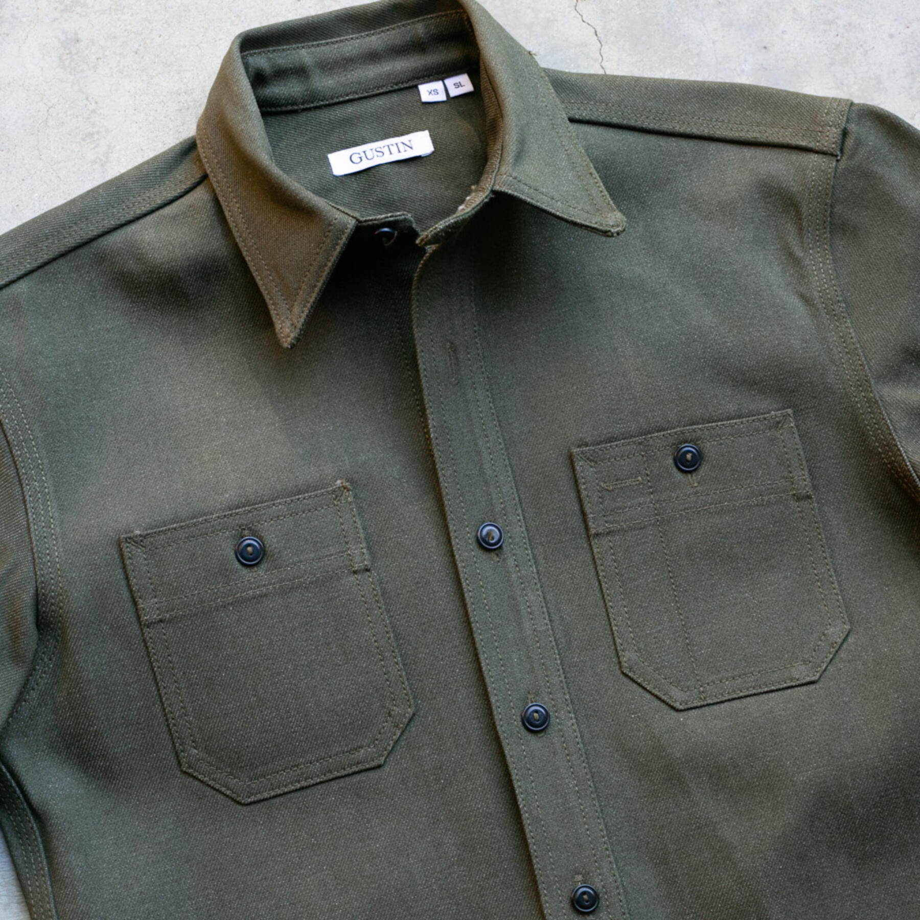 gustin #50 cone armyxgrey workshirt
