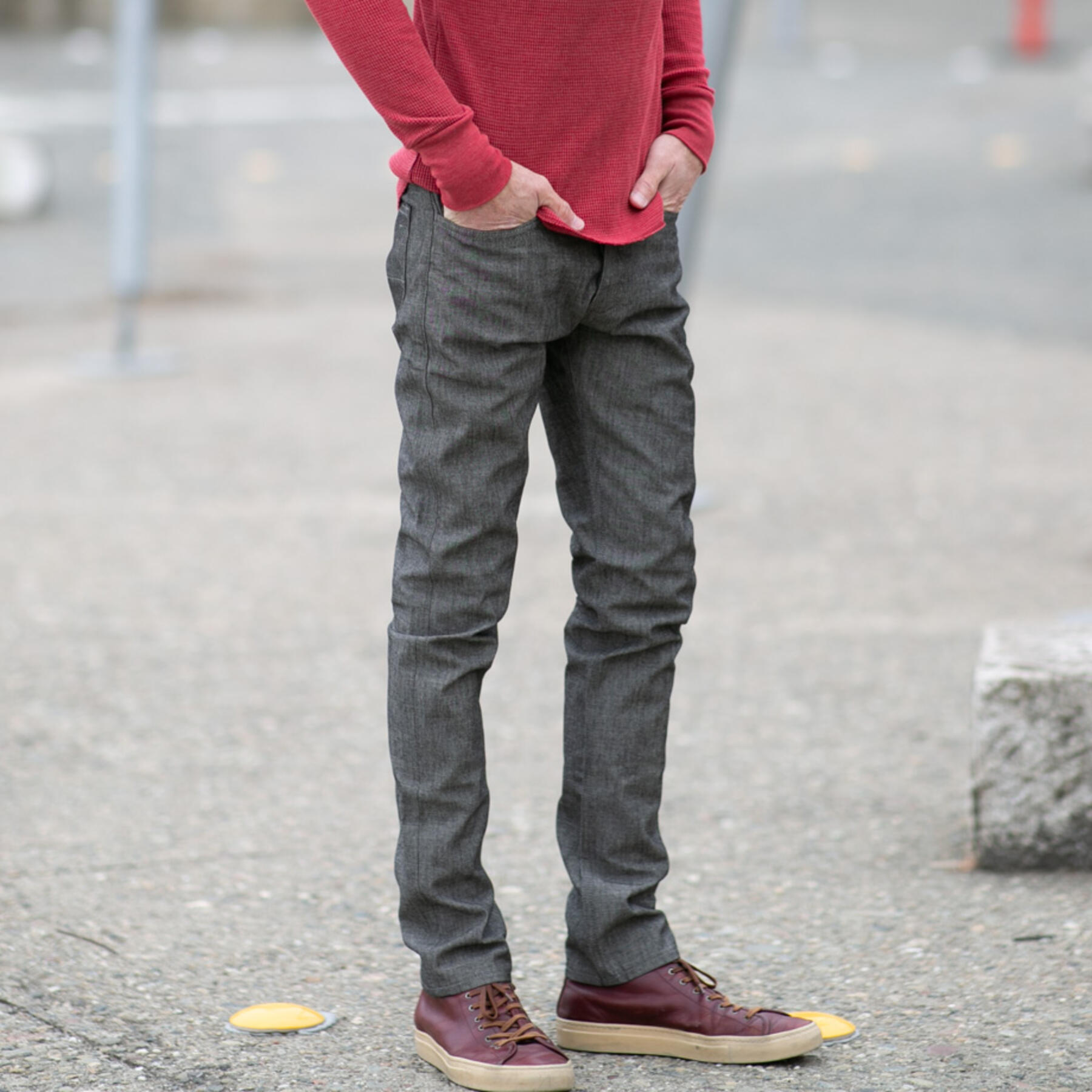 gustin #37 classic chambray 5 pocket - black