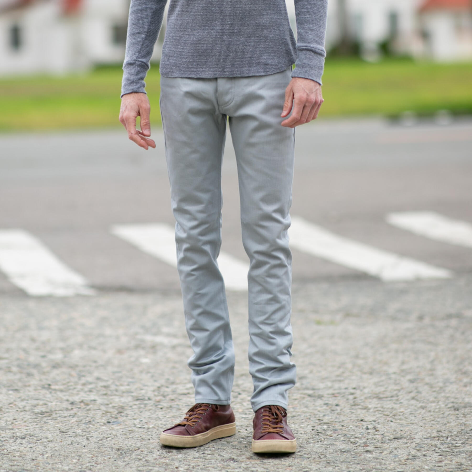 gustin #40 monster bedford corduroy 5 pocket - blue grey