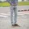 gustin #40 monster bedford corduroy 5 pocket - blue grey