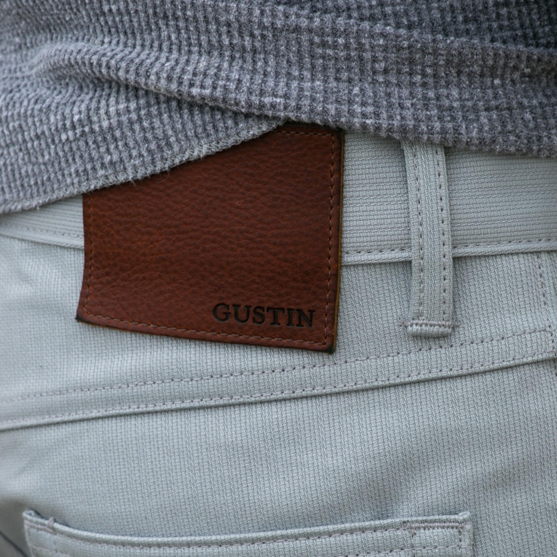 gustin #40 monster bedford corduroy 5 pocket - blue grey