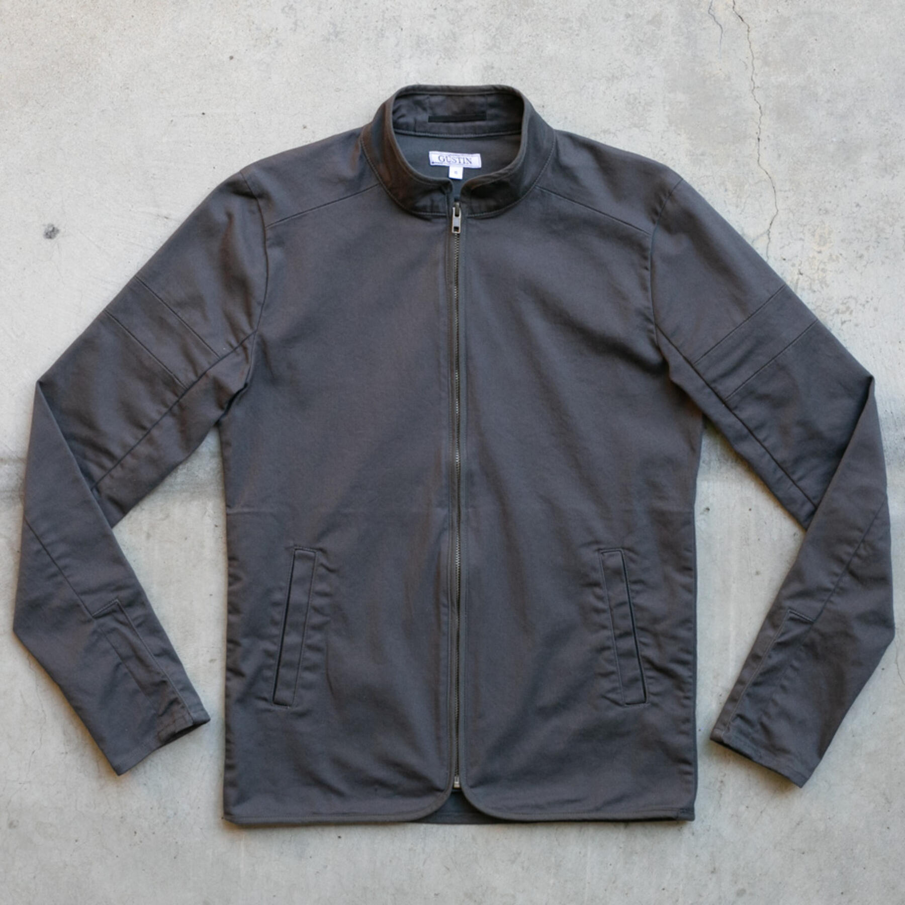 gustin shell jacket - charcoal stretch twill
