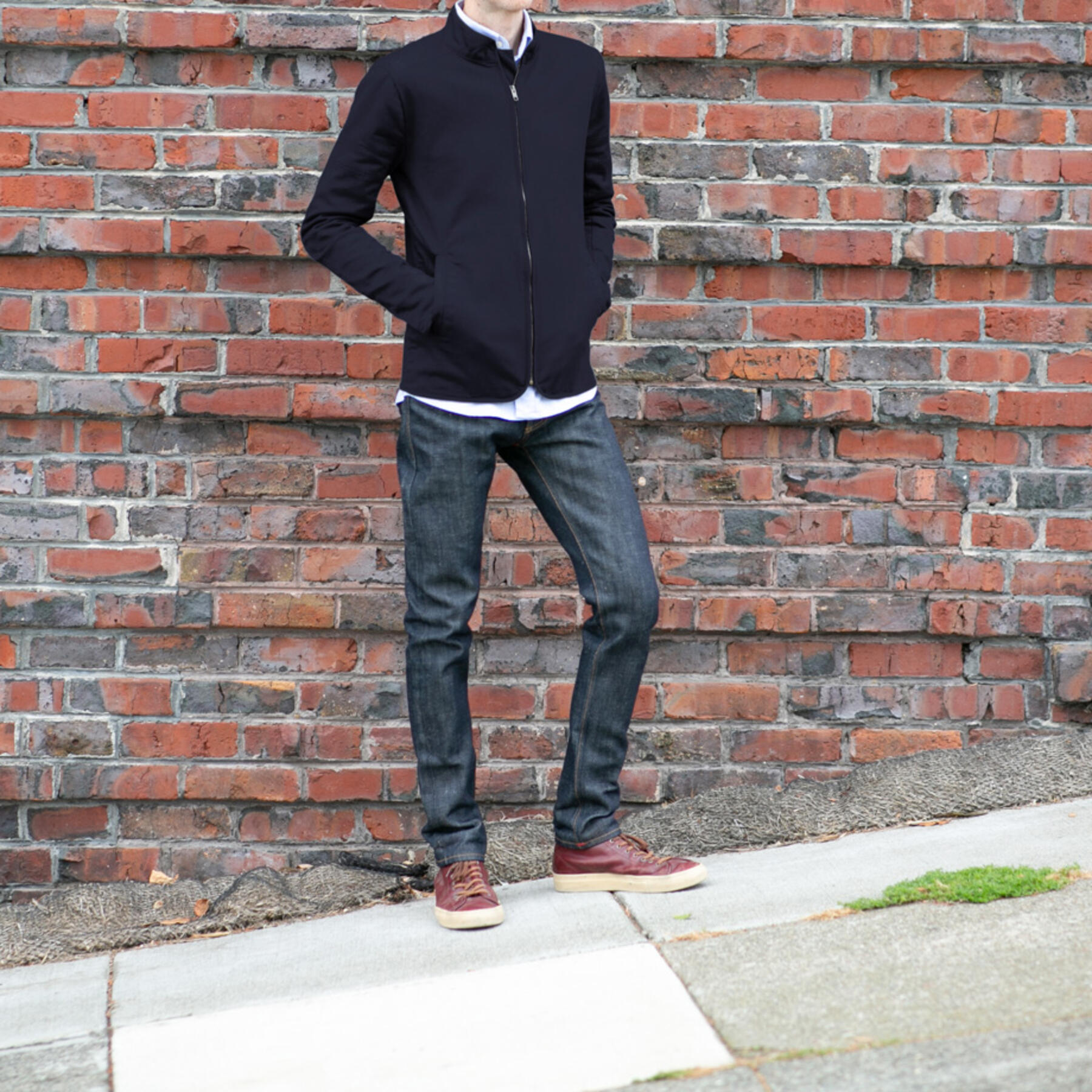 gustin shell jacket - navy stretch twill
