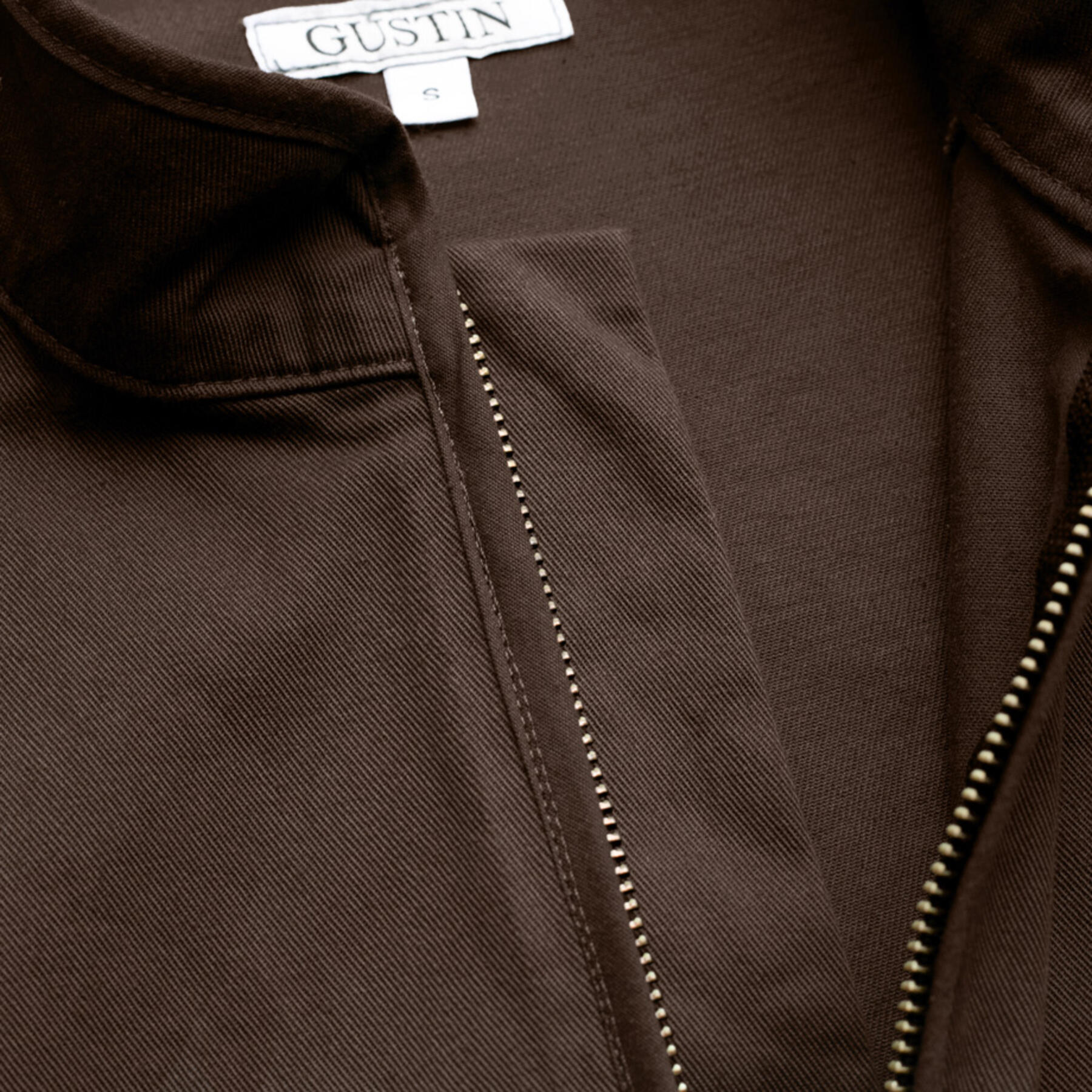 gustin shell jacket - brown stretch twill