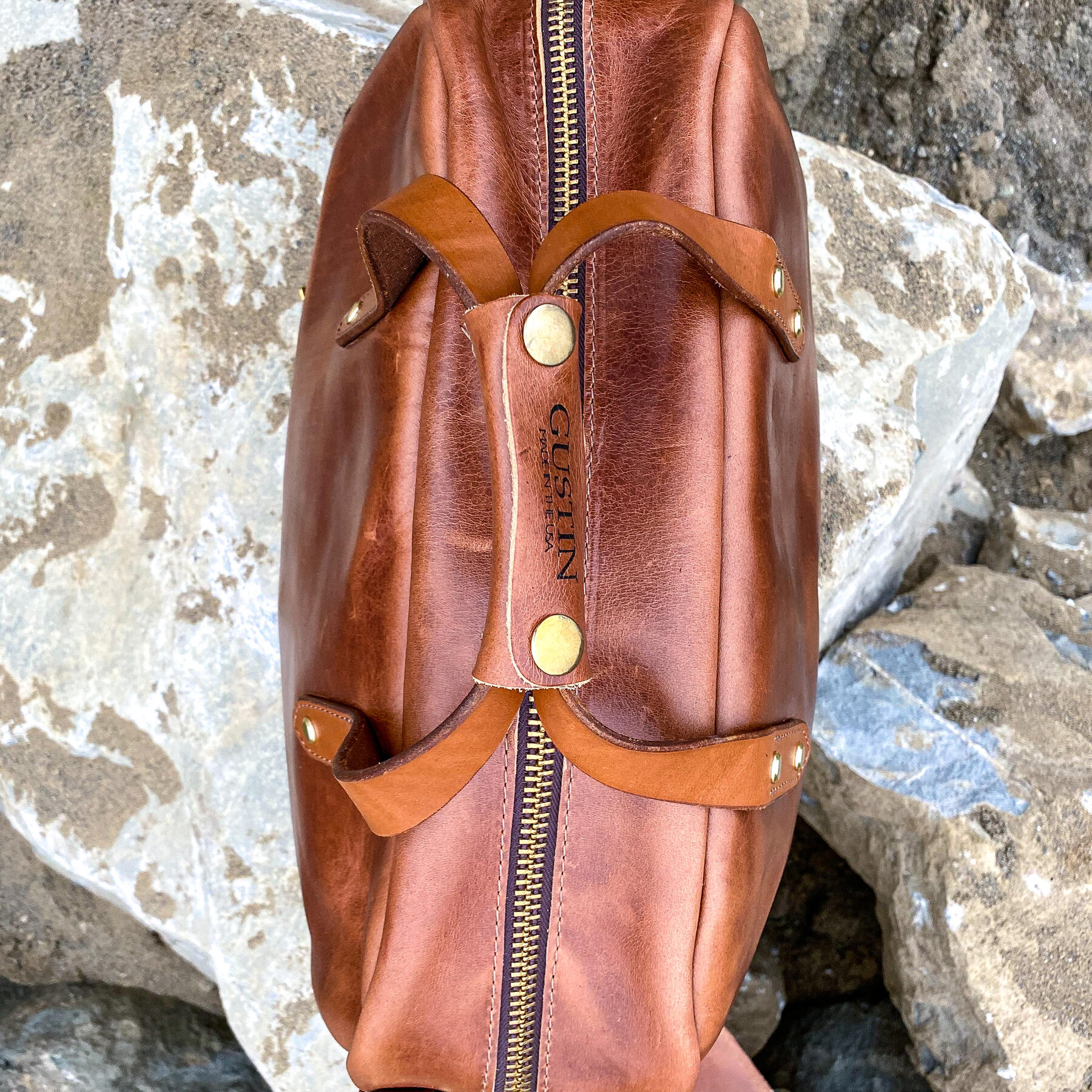 gustin the overnighter - horween cavalier whiskey